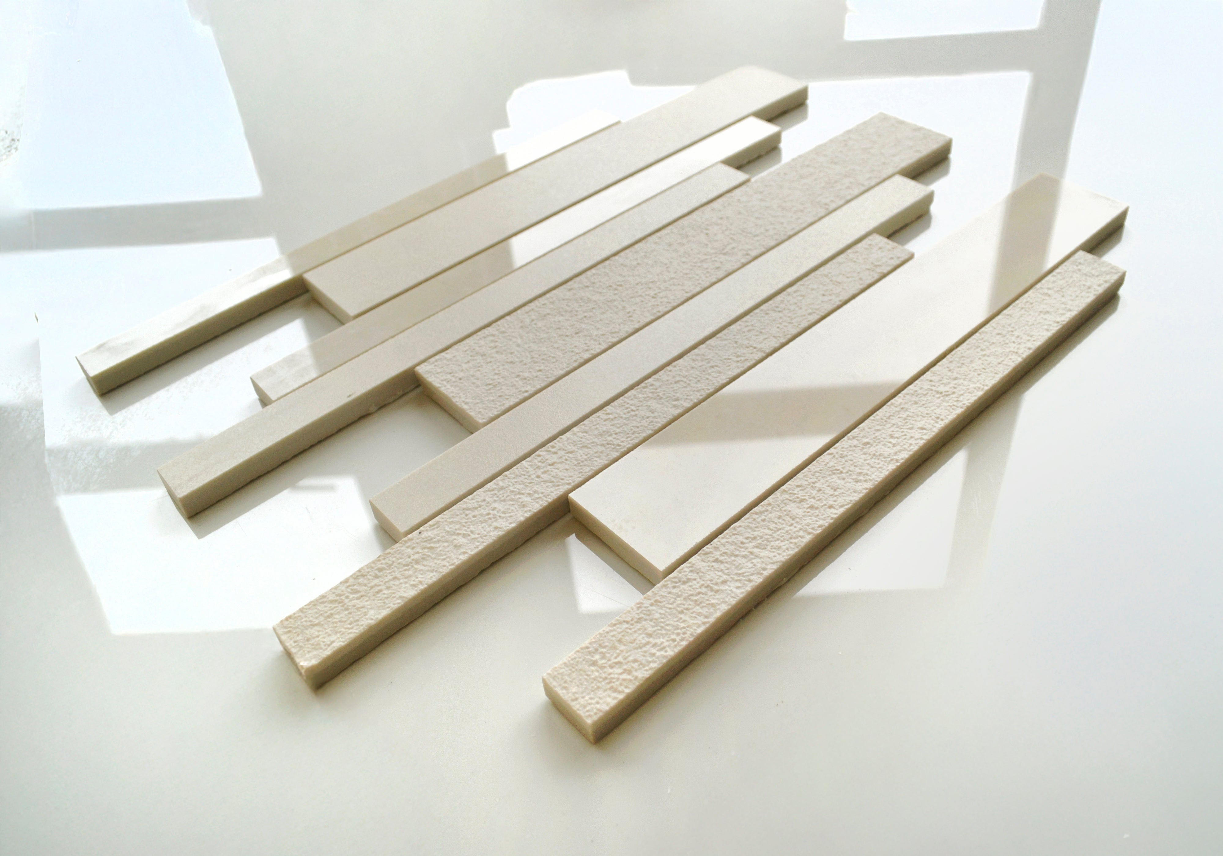 Tibet Beige Cream Porcelain Strip Mosaic 30x30cm