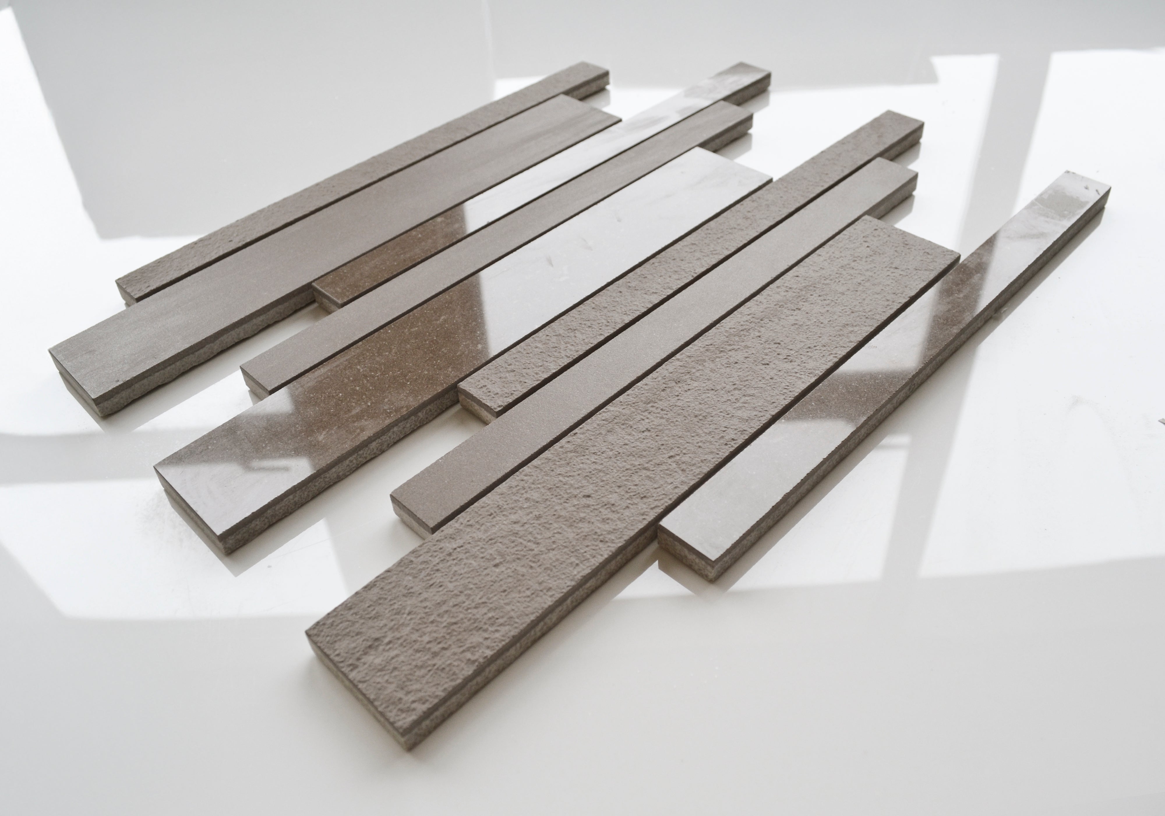 Tibet Coffee Brown Porcelain Strip Mosaic 30x30cm