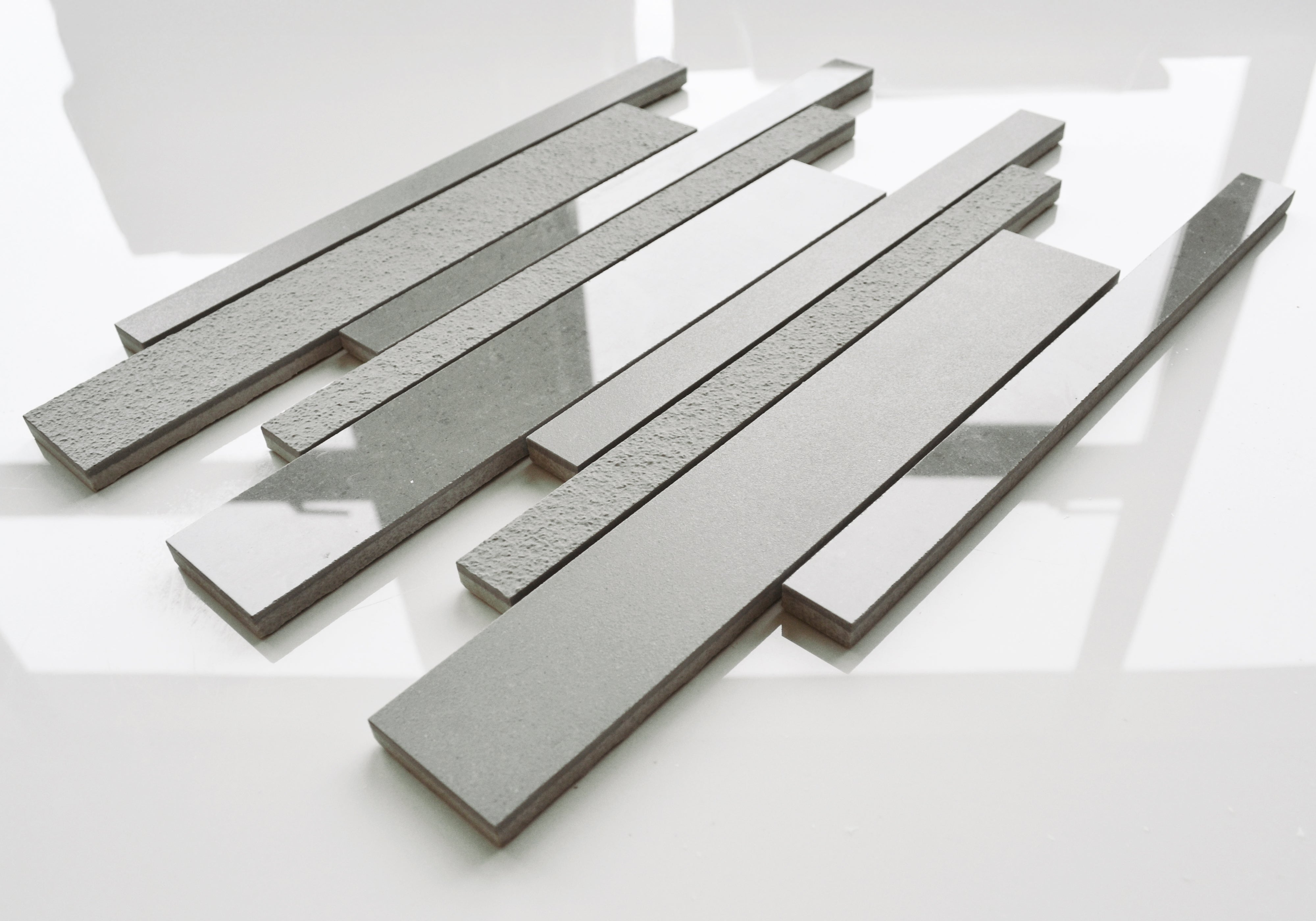 Tibet Ash Grey Porcelain Strip Mosaic 30x30cm