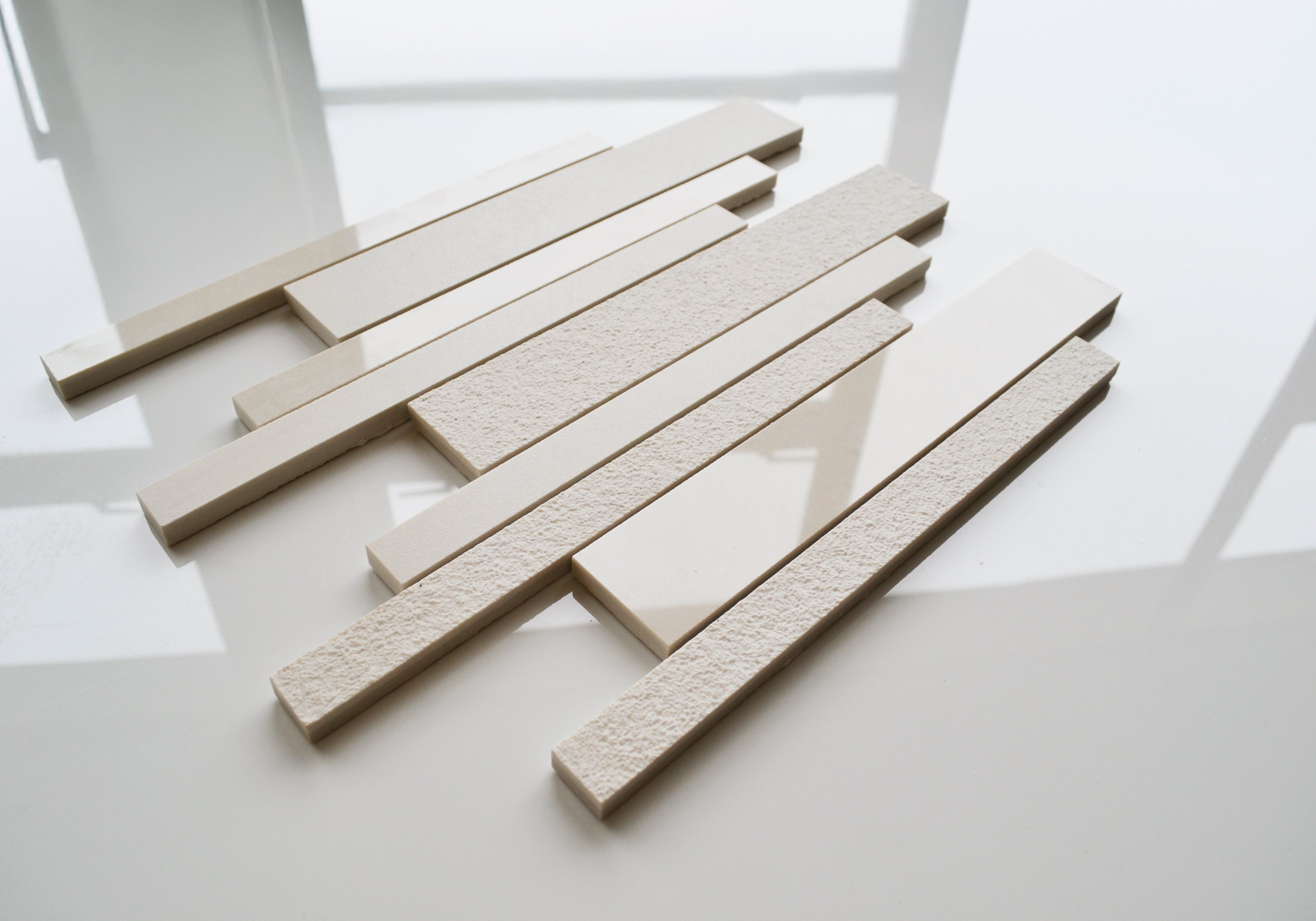 Tibet Avorio White Porcelain Strip Mosaic 30x30cm