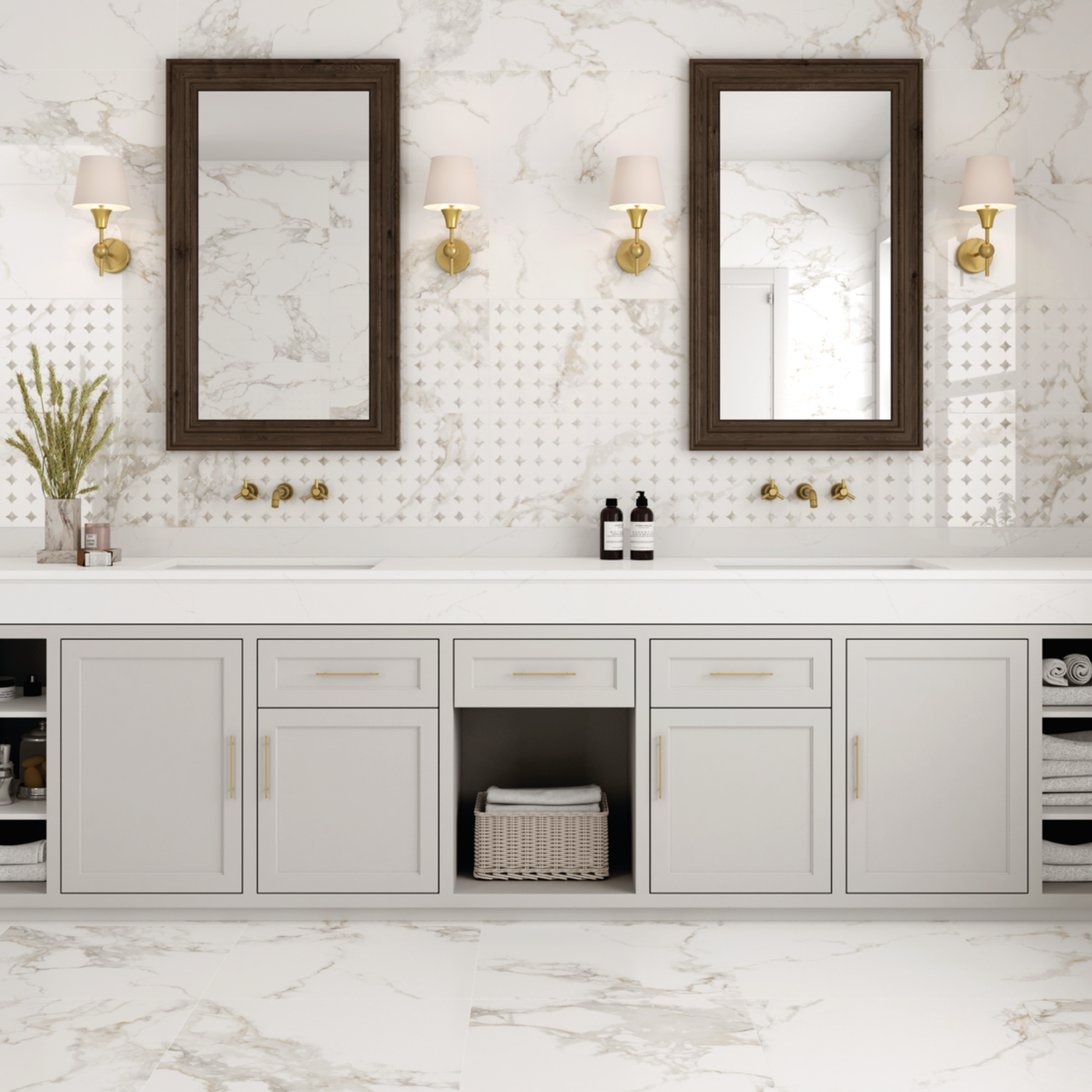 Varta White Marble Effect Porcelain Satin Tile 30x60cm