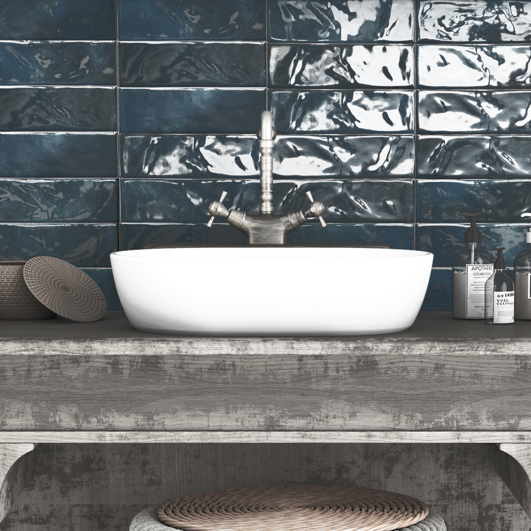 Vieste Turquoise Ceramic Gloss 10x30cm