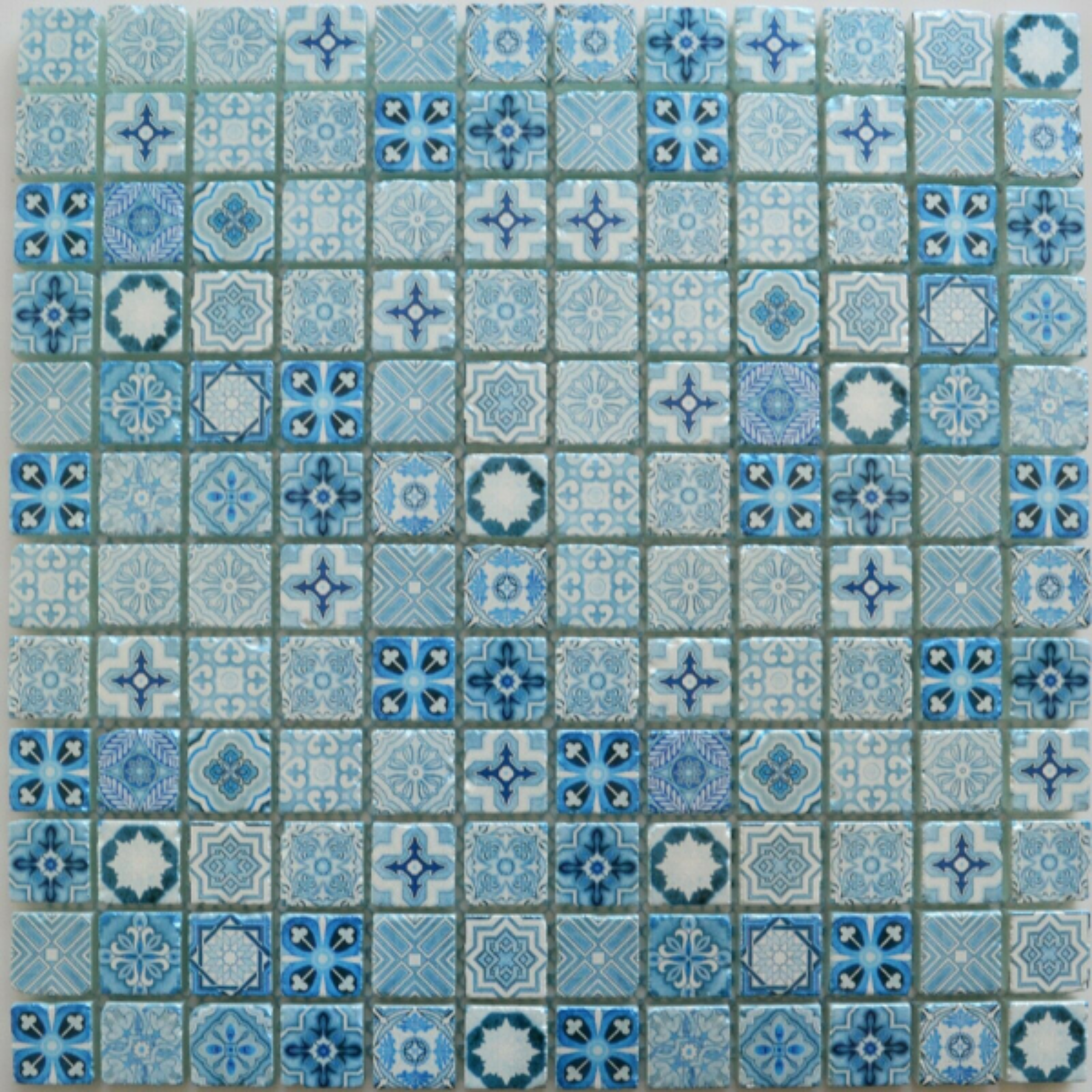 Victorian Blue Glass Polished 30x30cm