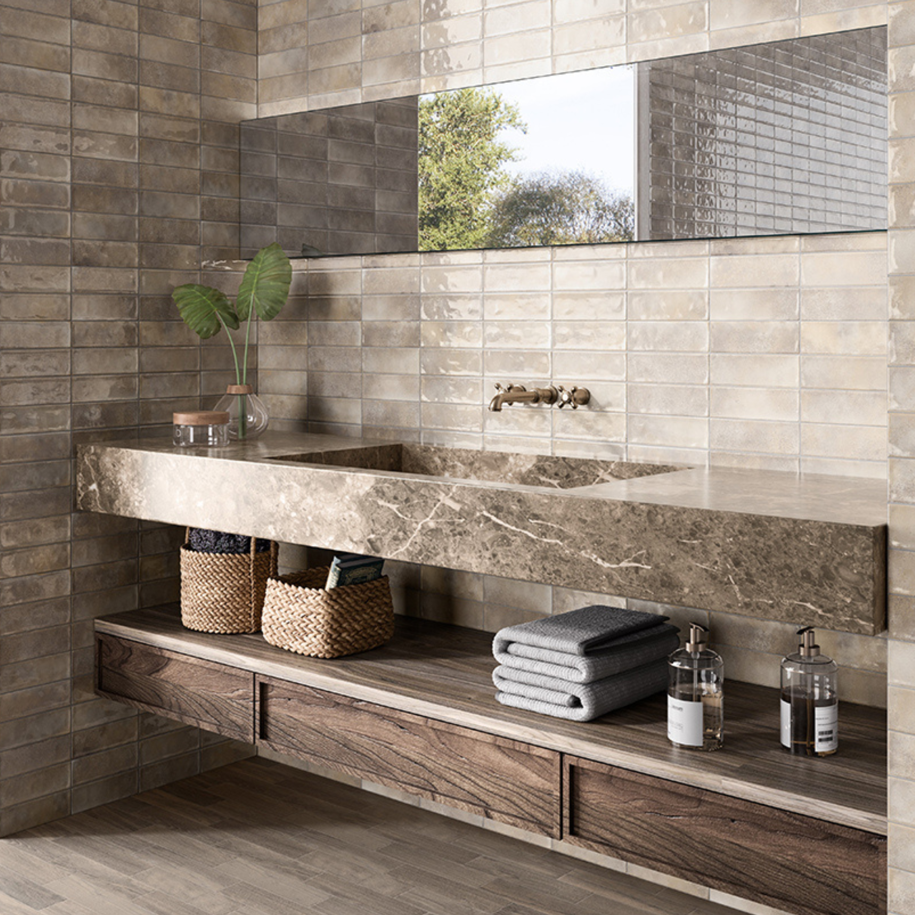 Vista Griege Ceramic Gloss 6.5x20cm