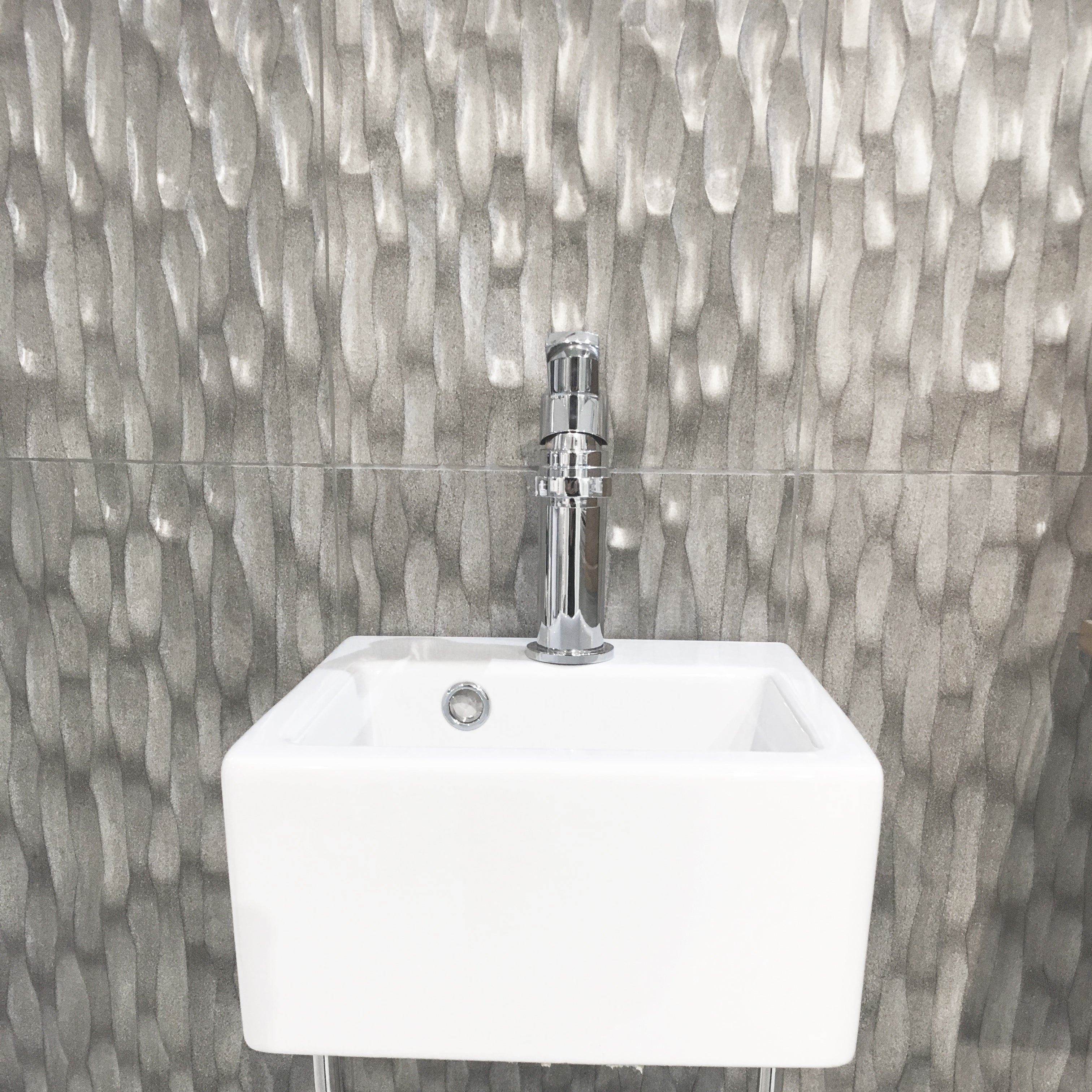 Marche Oxford Decor Silver Grey Ceramic Textured 30x60cm