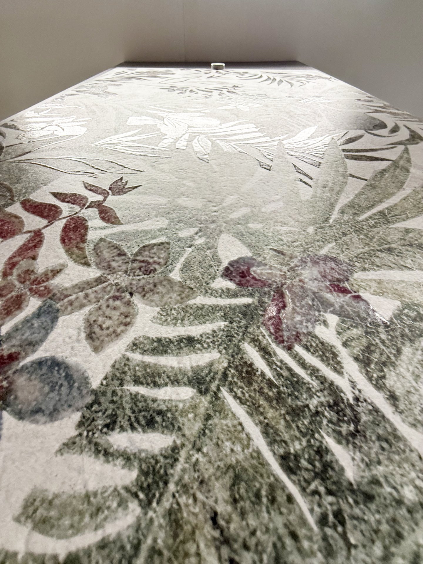 Flore White Green Botanical Floral Porcelain Tile 60x120cm
