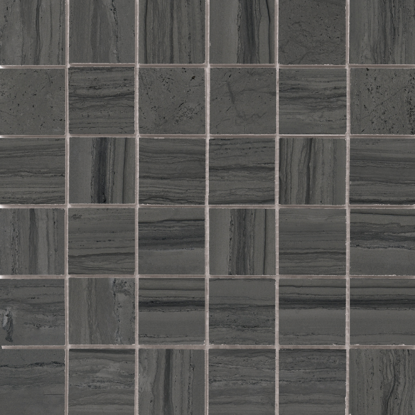 Denice Anthracite Black Porcelain Satin Mosaic 30x30cm