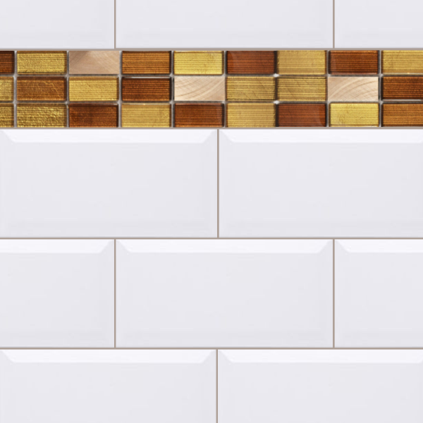 Poseidon Moka Gold Glass & Metal Mosaic 30x30cm