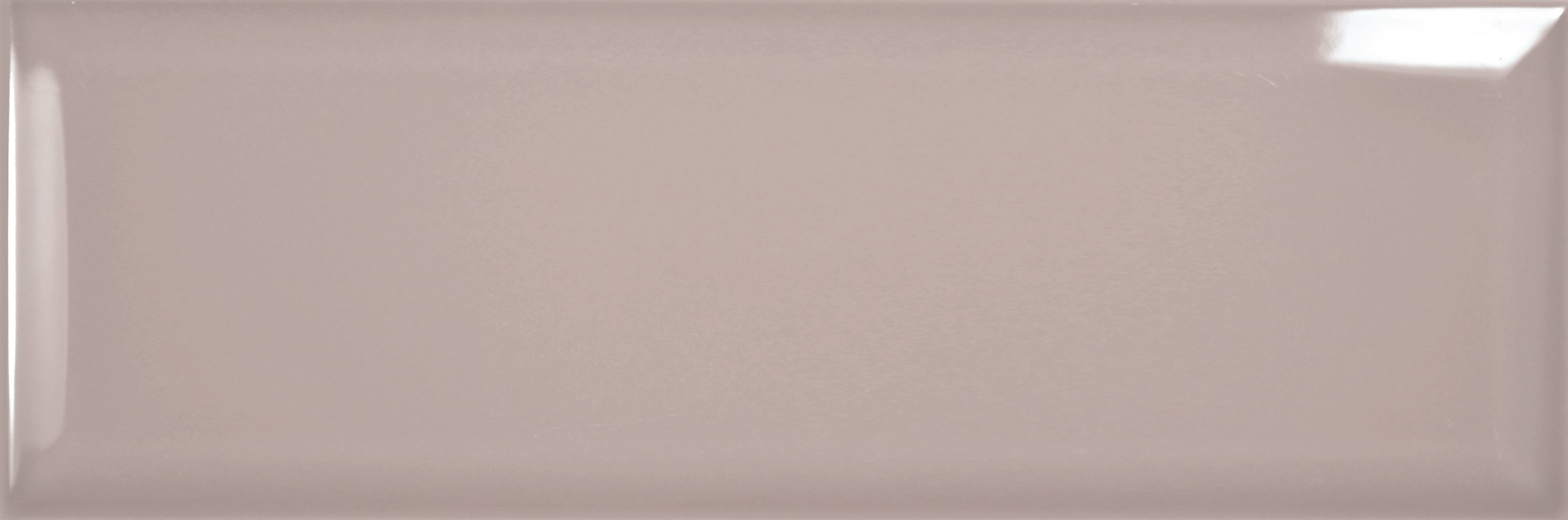 Prismatic Fawn Bevel Ceramic Gloss Wall Tile 10x30cm