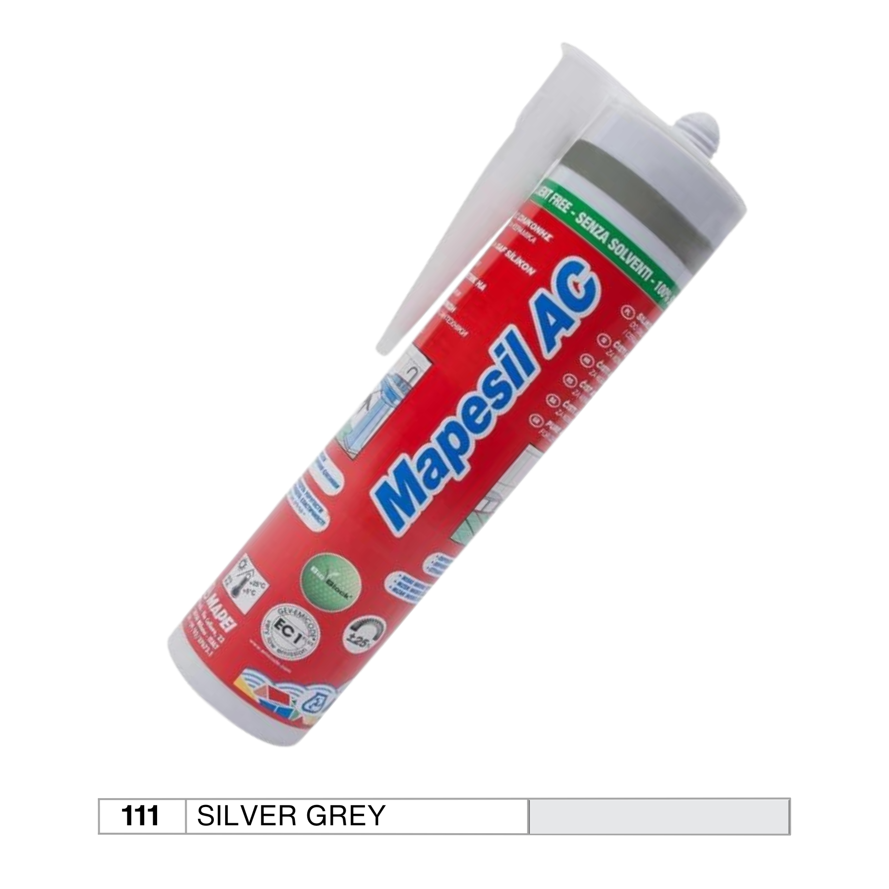 Mapei Silver Grey 111 Silicone 310ml Cartridge