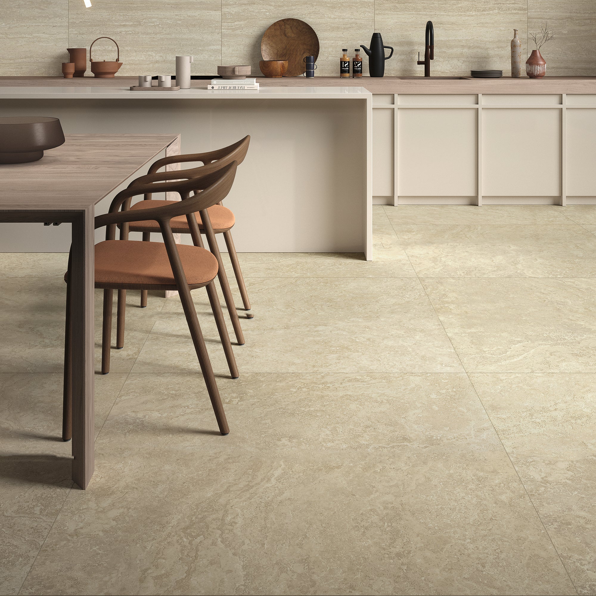 Ruva Beige Large Format Porcelain Tile 100x100cm