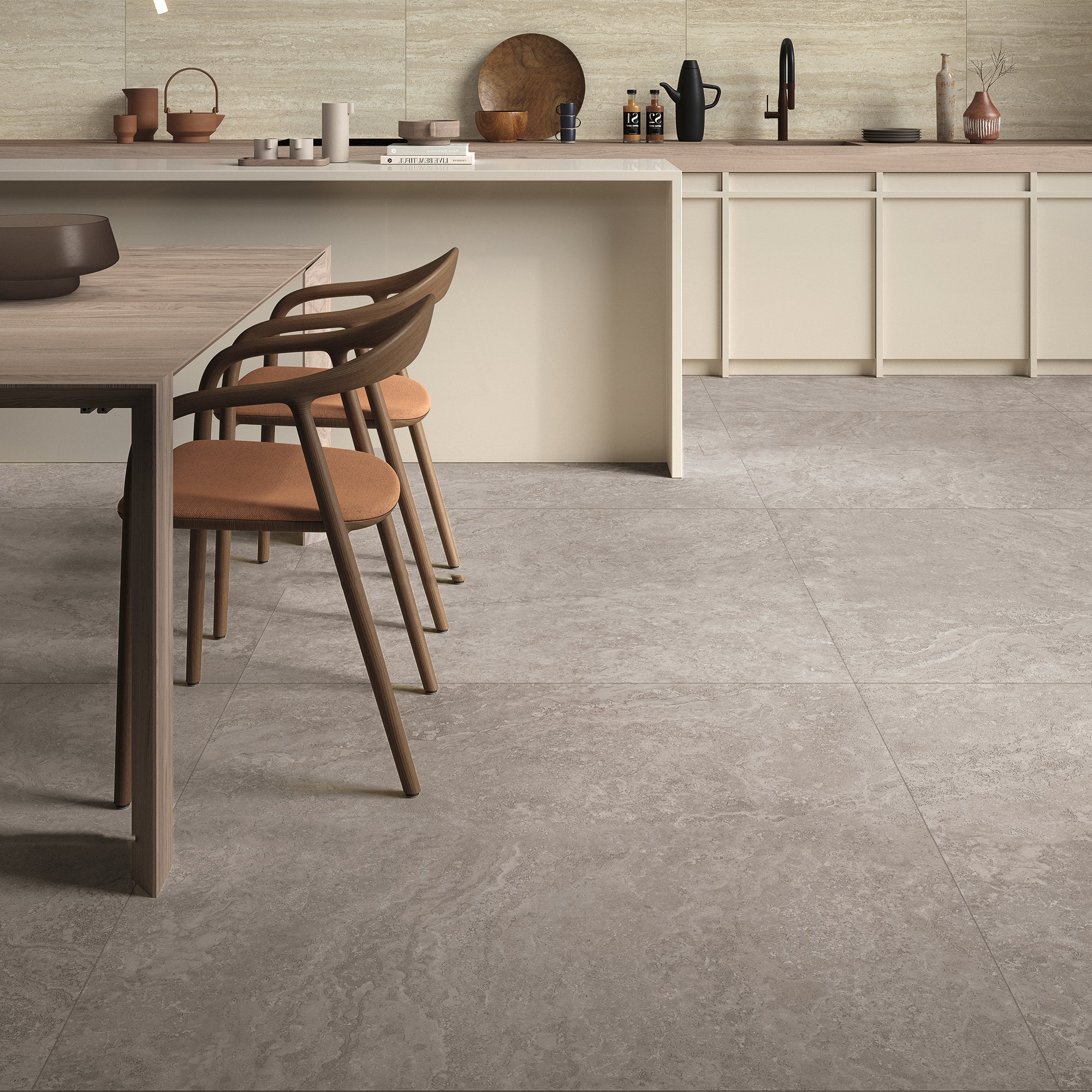 Ruva Greige Large Format Porcelain Tile 100x100cm