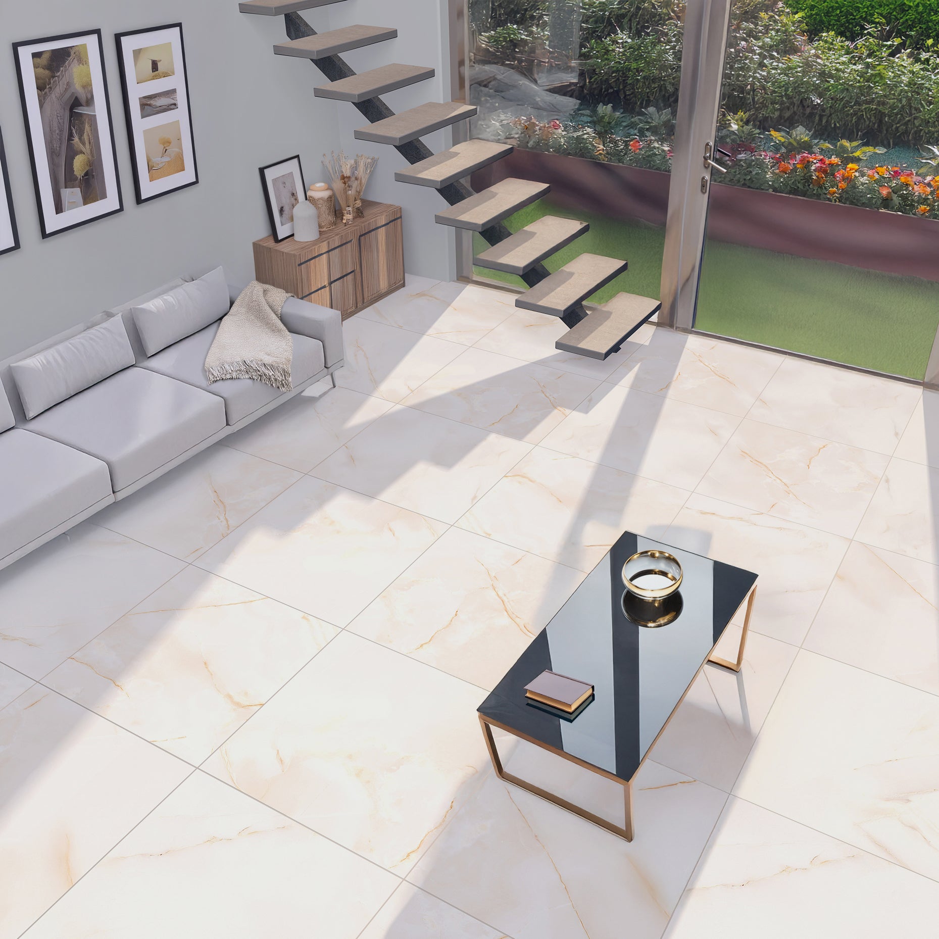 Silea Onyx Gold Porcelain Matt 60x60cm