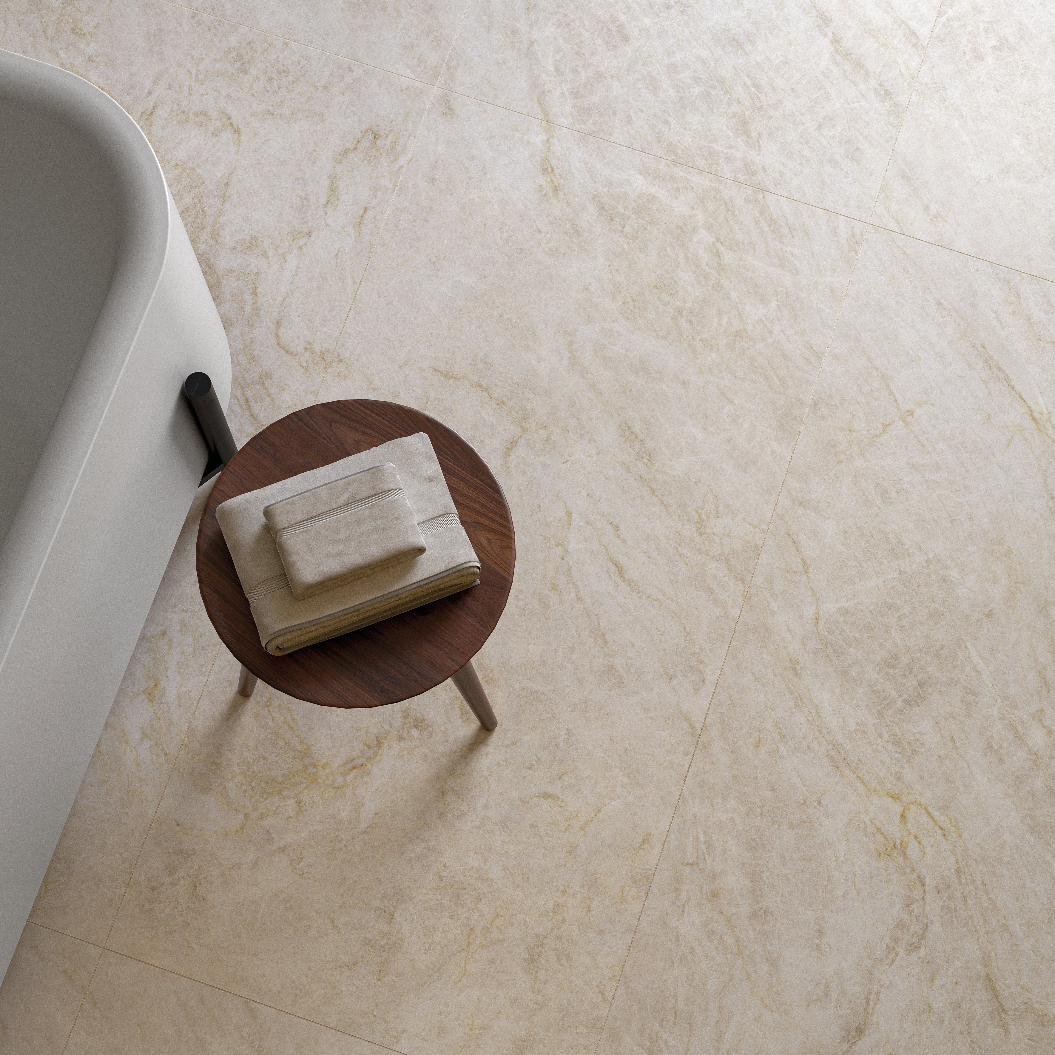 Tangier Ivory Matt Stone Effect Porcelain Tile 60x120cm