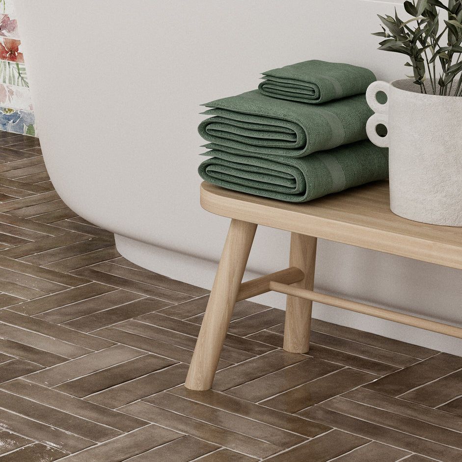 Imbue Taupe Porcelain Slip Resistant Brick Tile 6x25cm