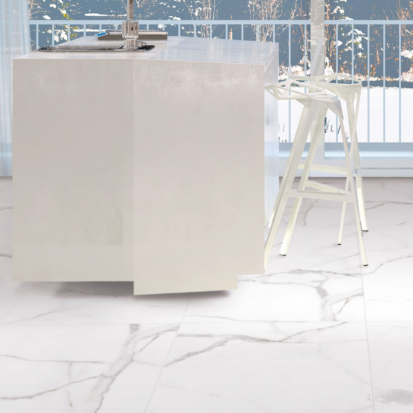 Alsacia White Porcelain 60x60cm Tile