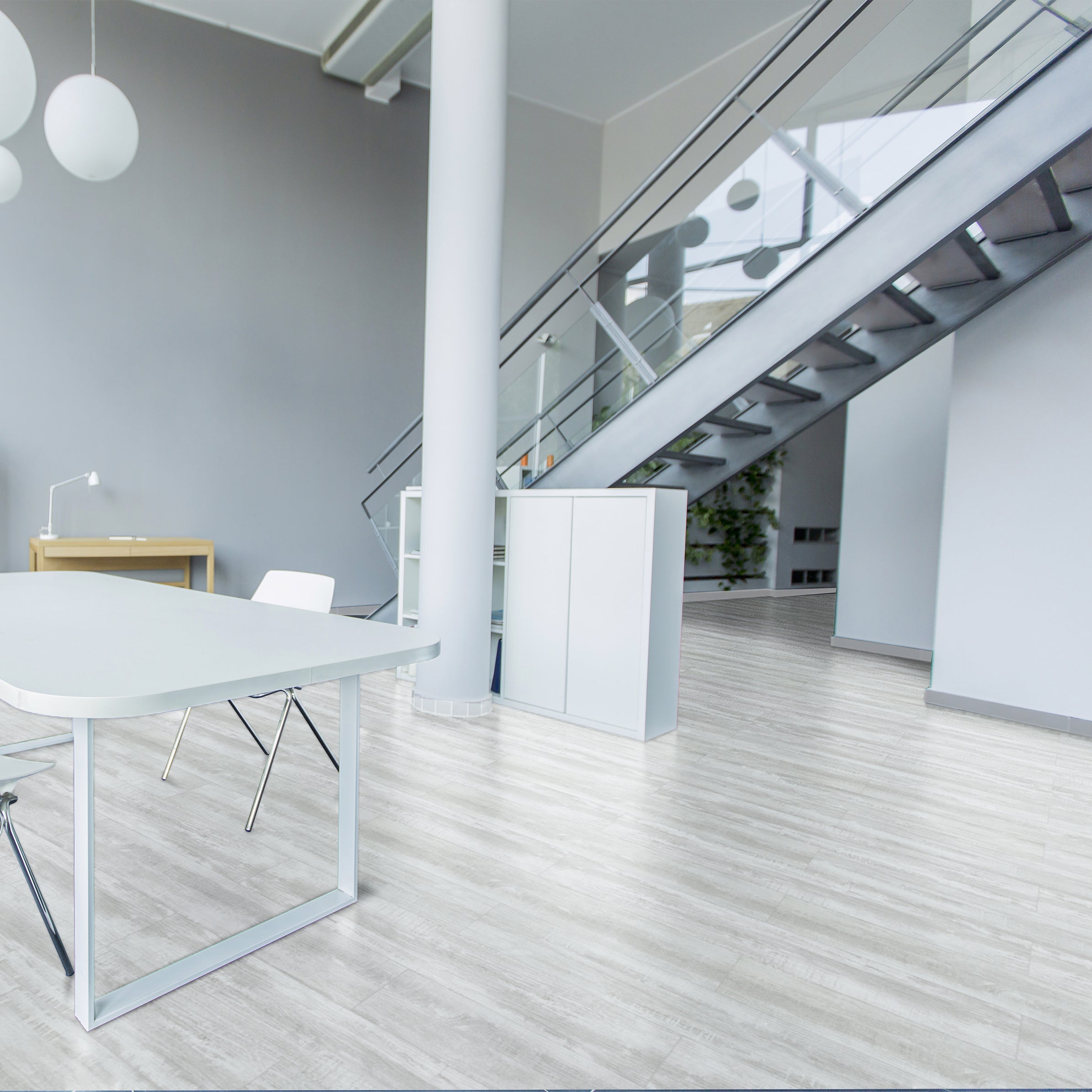 Glendale White LVT/SPC Textured 17.78x121.92cm