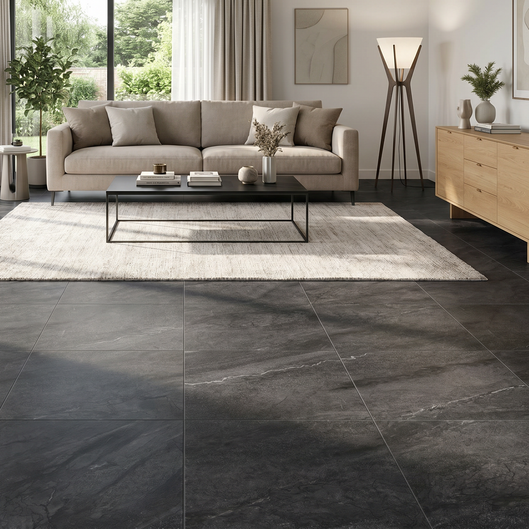 Austin Dark Grey Porcelain Slip Resistant Tile 60x60cm