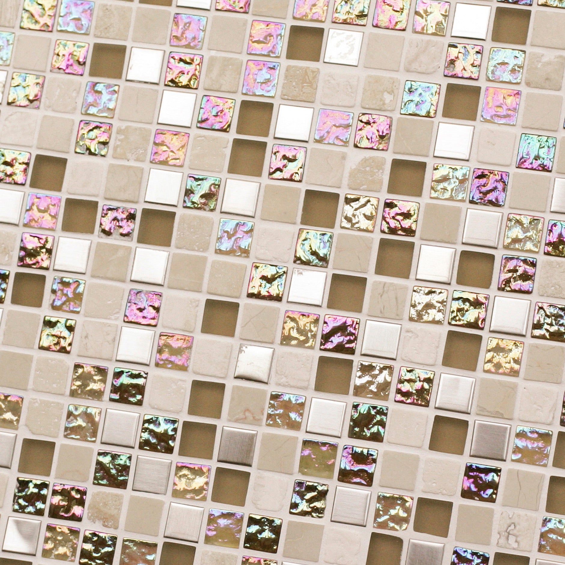 Atmosphere Travertine Metal Glass Gloss/Matt 30x30cm