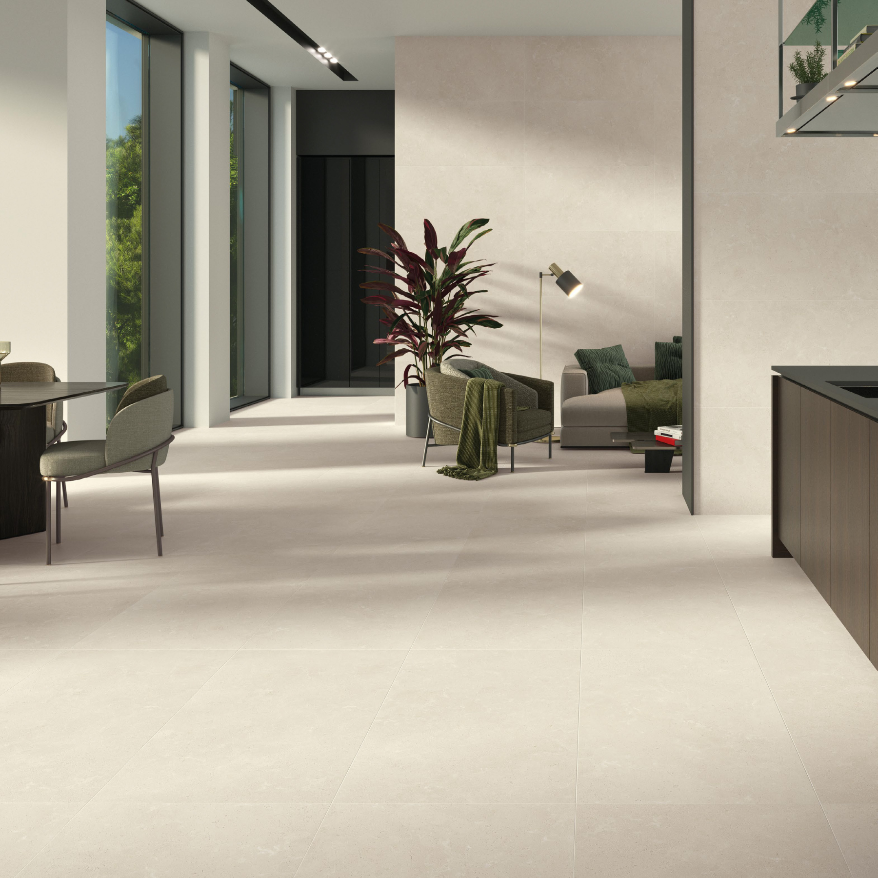 Aureo cream plain porcelain tile 316x60.8cm, suitable for wall and floor use