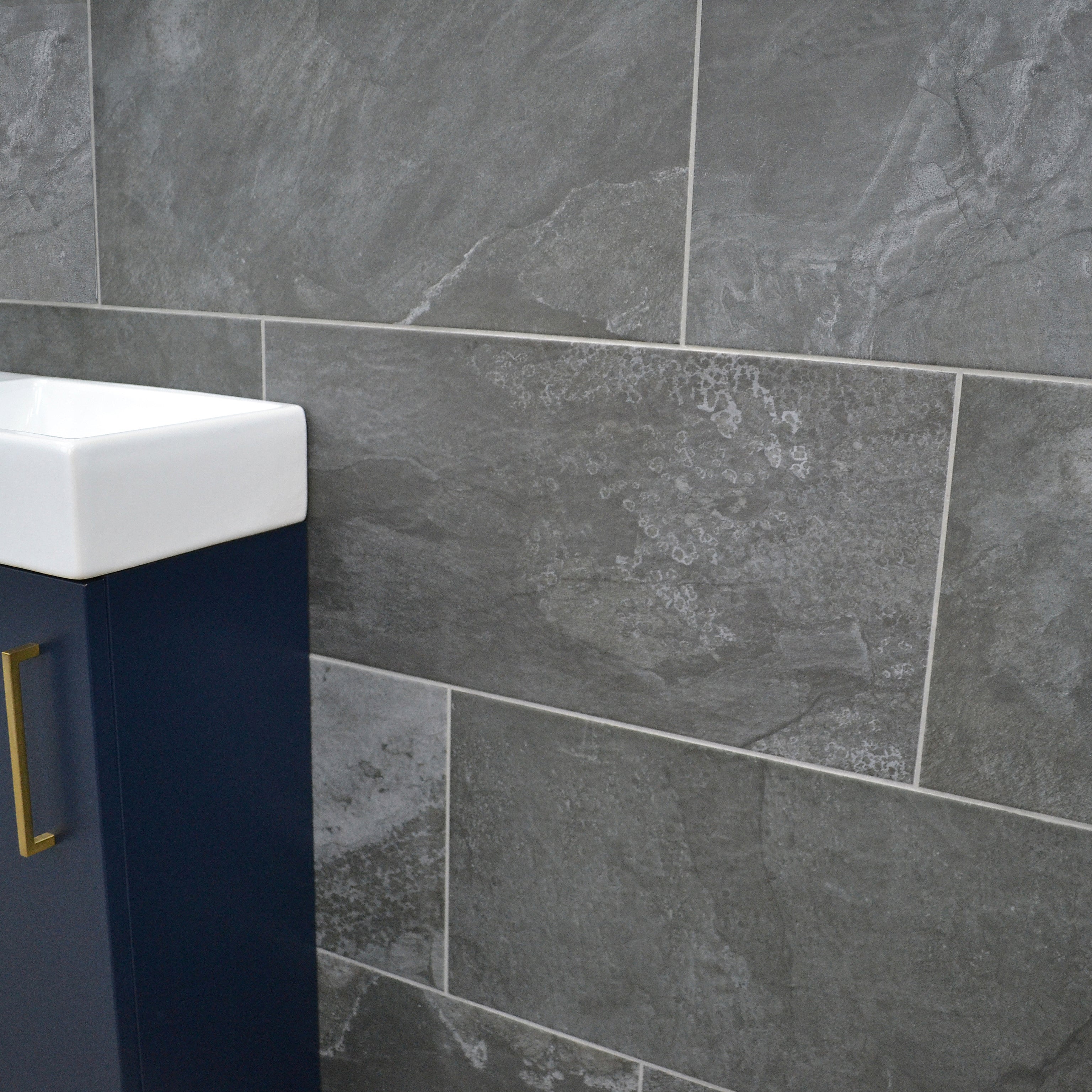 Biella Black Porcelain Textured 30x60cm