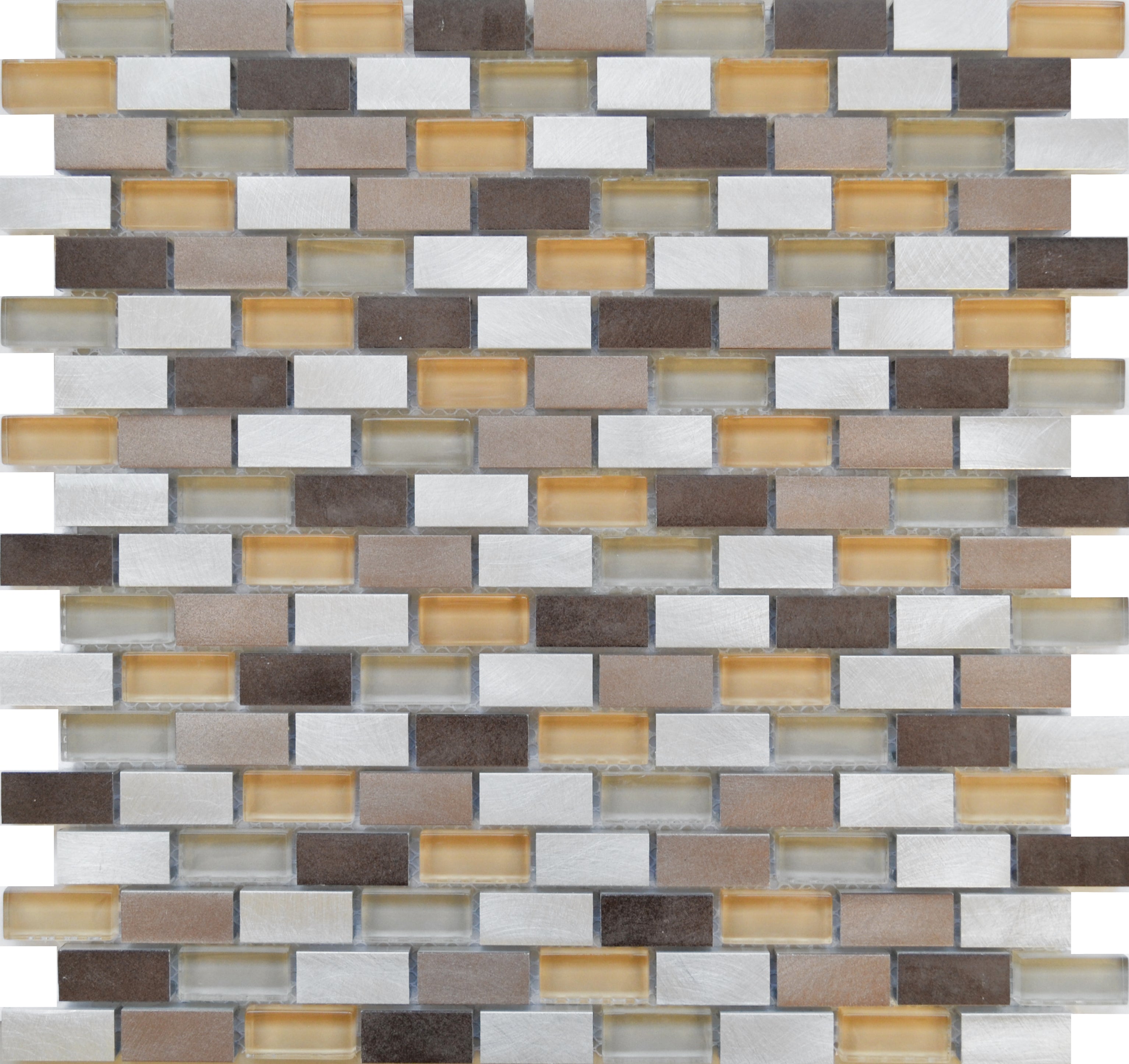 Brazil Mink Brick Metal Glass 30x30cm