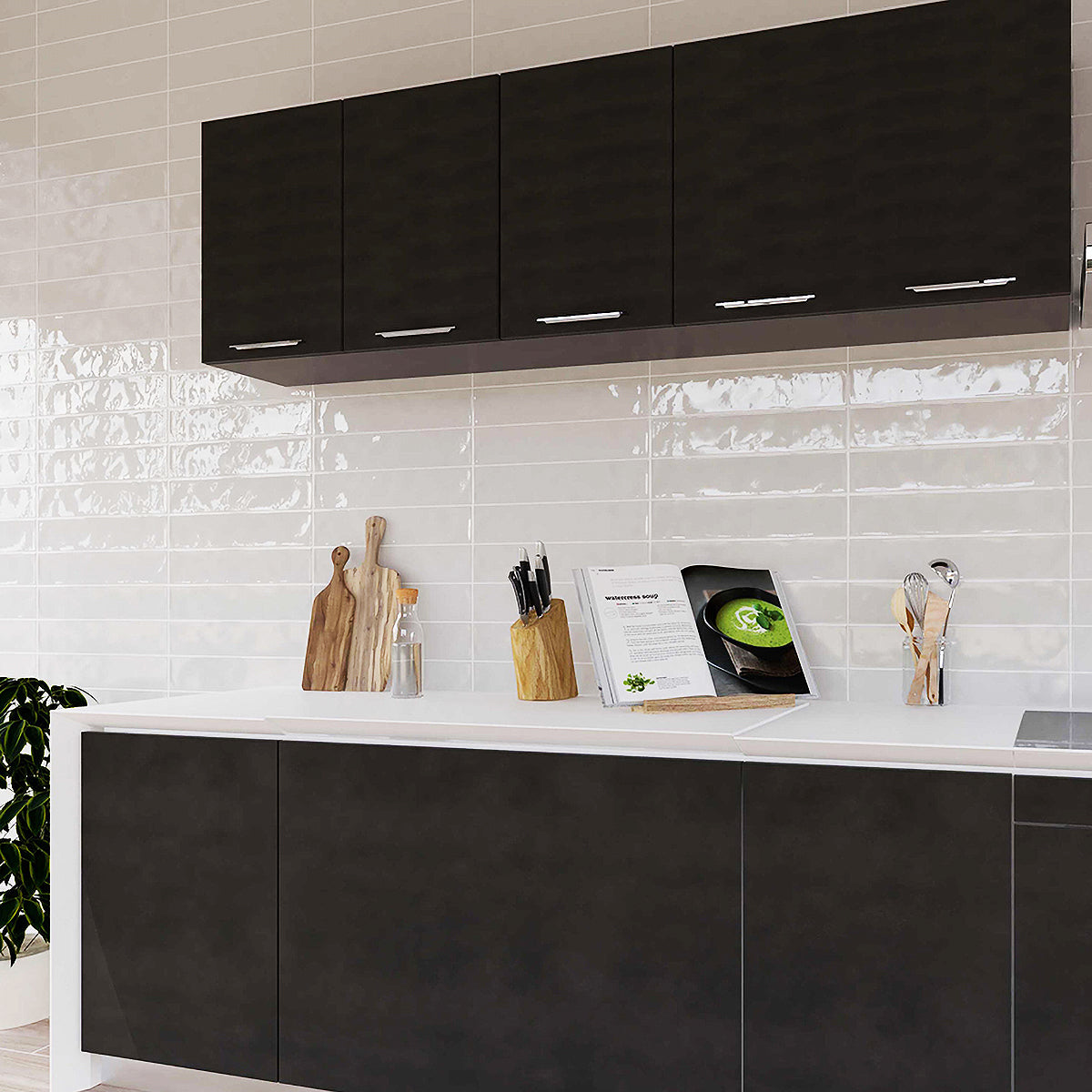 Orbetello Blanco White Ceramic Gloss Wall Tile 10.7x53cm