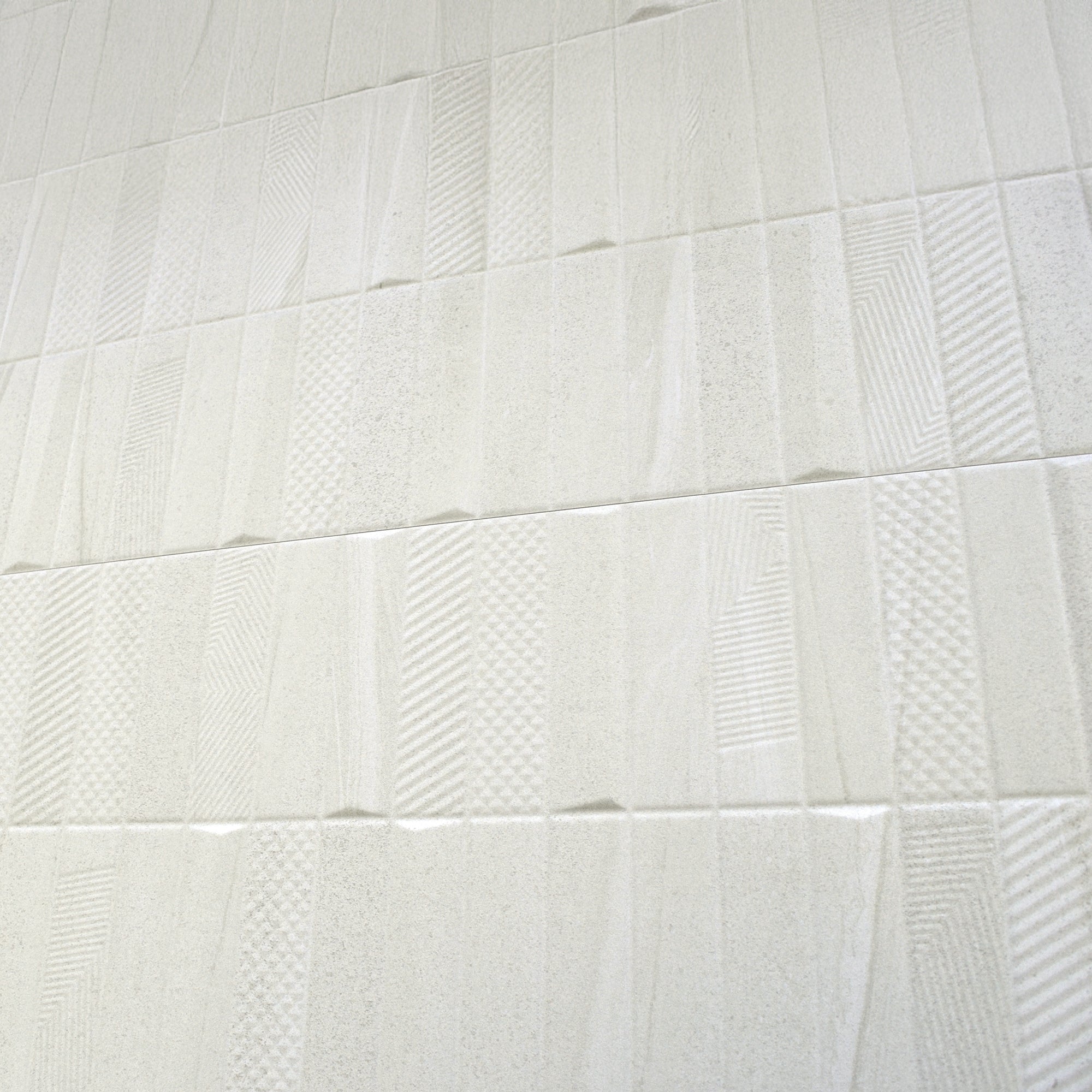 Burtino Decor White Pattern Ceramic Matt Wall Tile 30x90cm