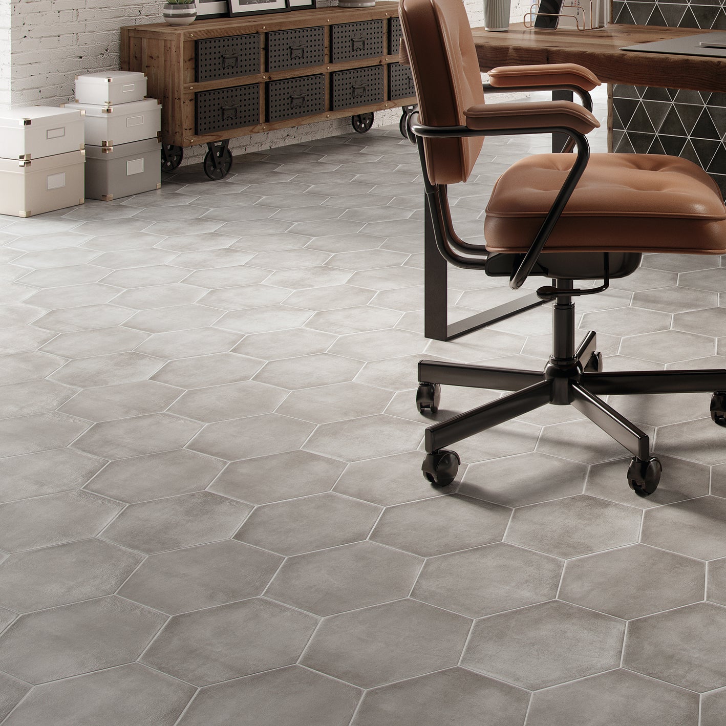 Cremona Grey Hexagonal Porcelain Matt Tile 23x27cm