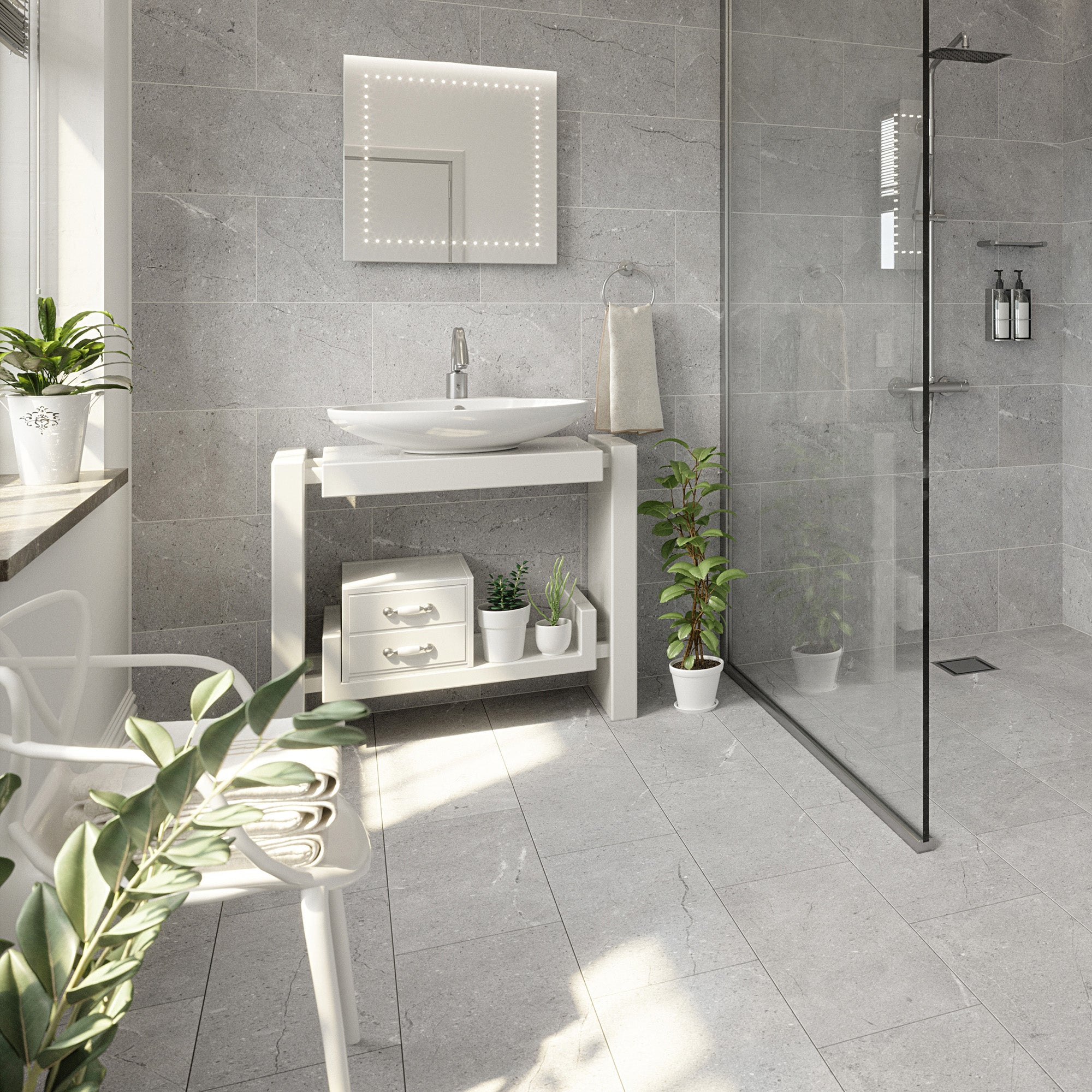 Cassari Rock Grey Stone Effect Porcelain Matt Tile 30x60cm