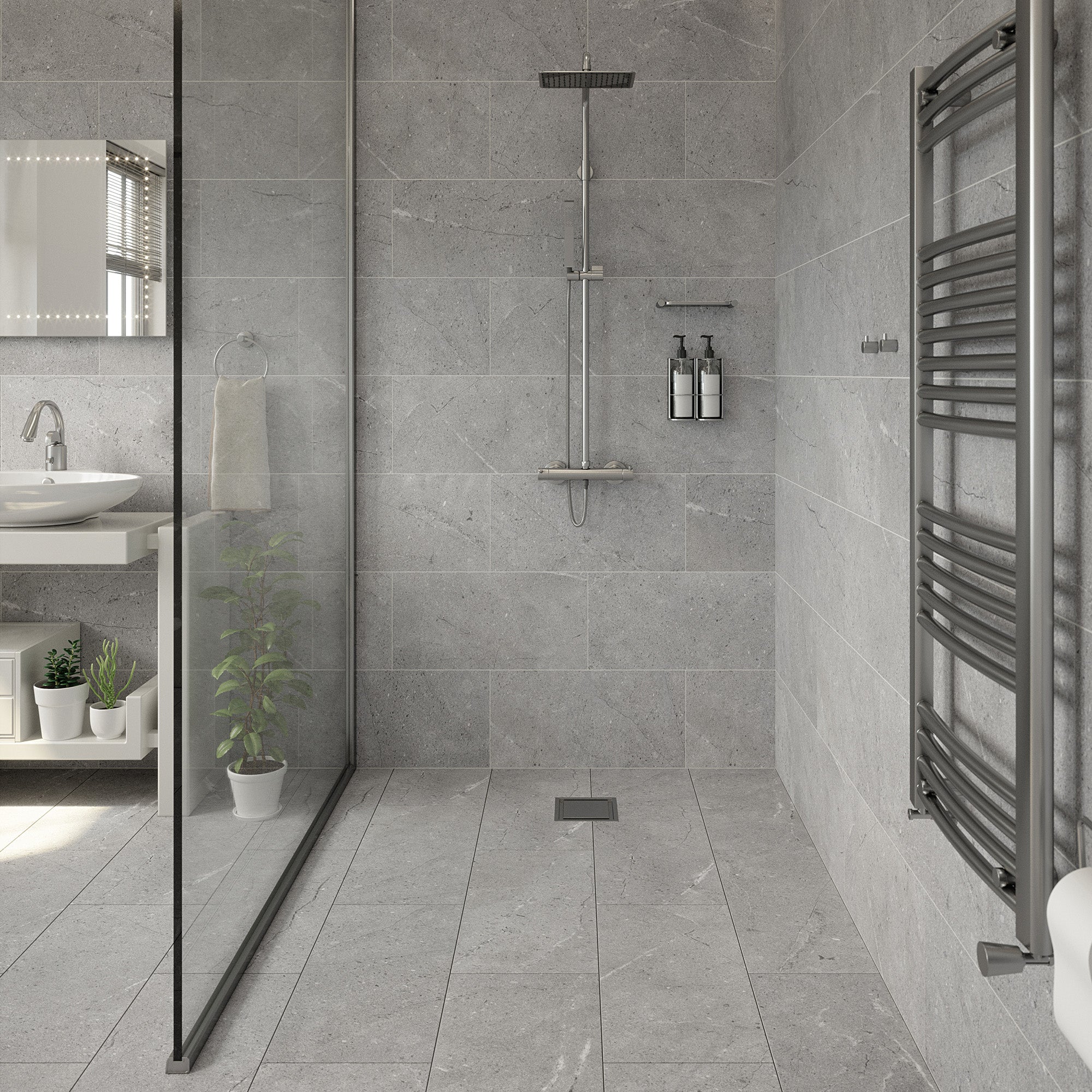 Cassari Rock Grey Stone Effect Porcelain Matt Tile 30x60cm