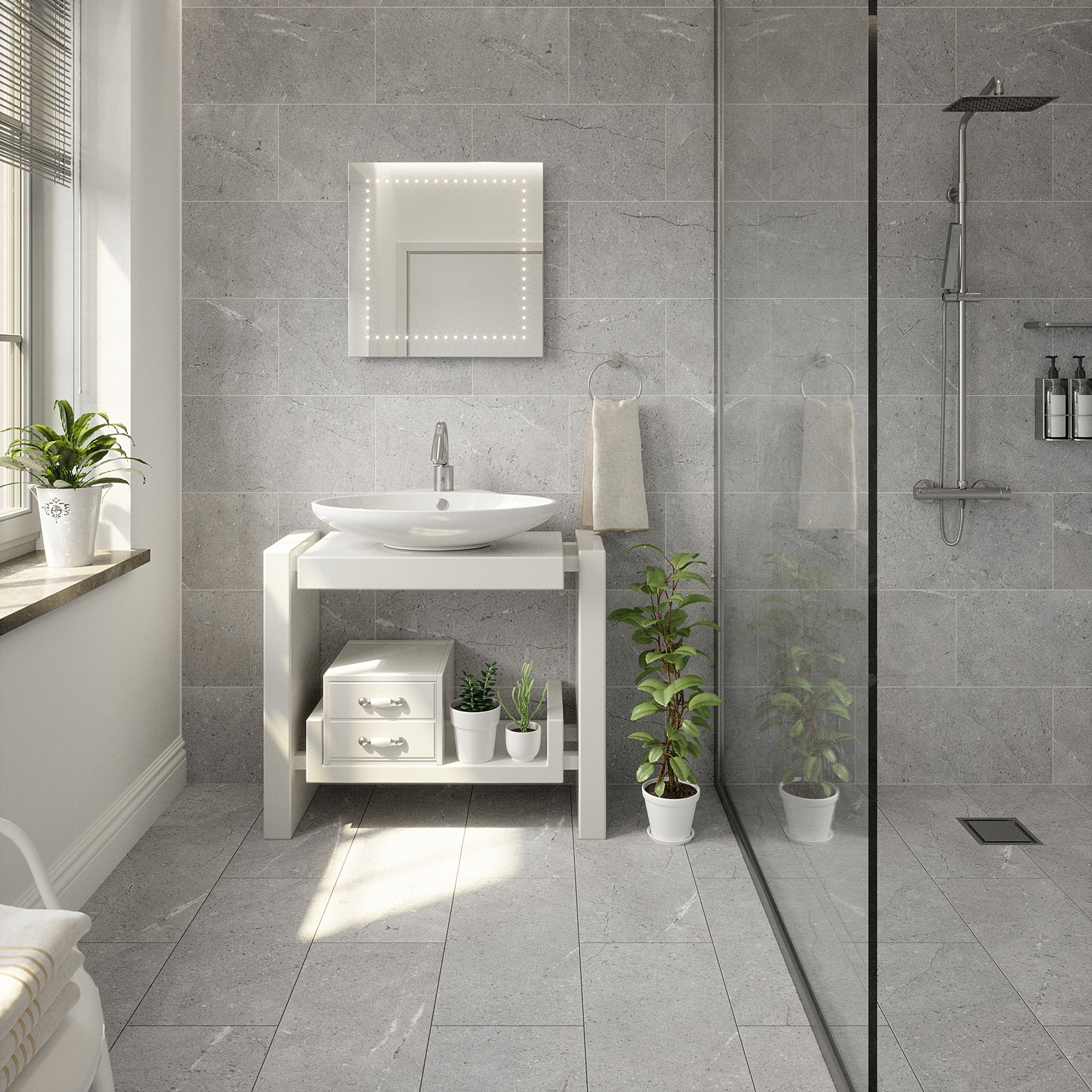 Cassari Rock Grey Stone Effect Porcelain Matt Tile 30x60cm