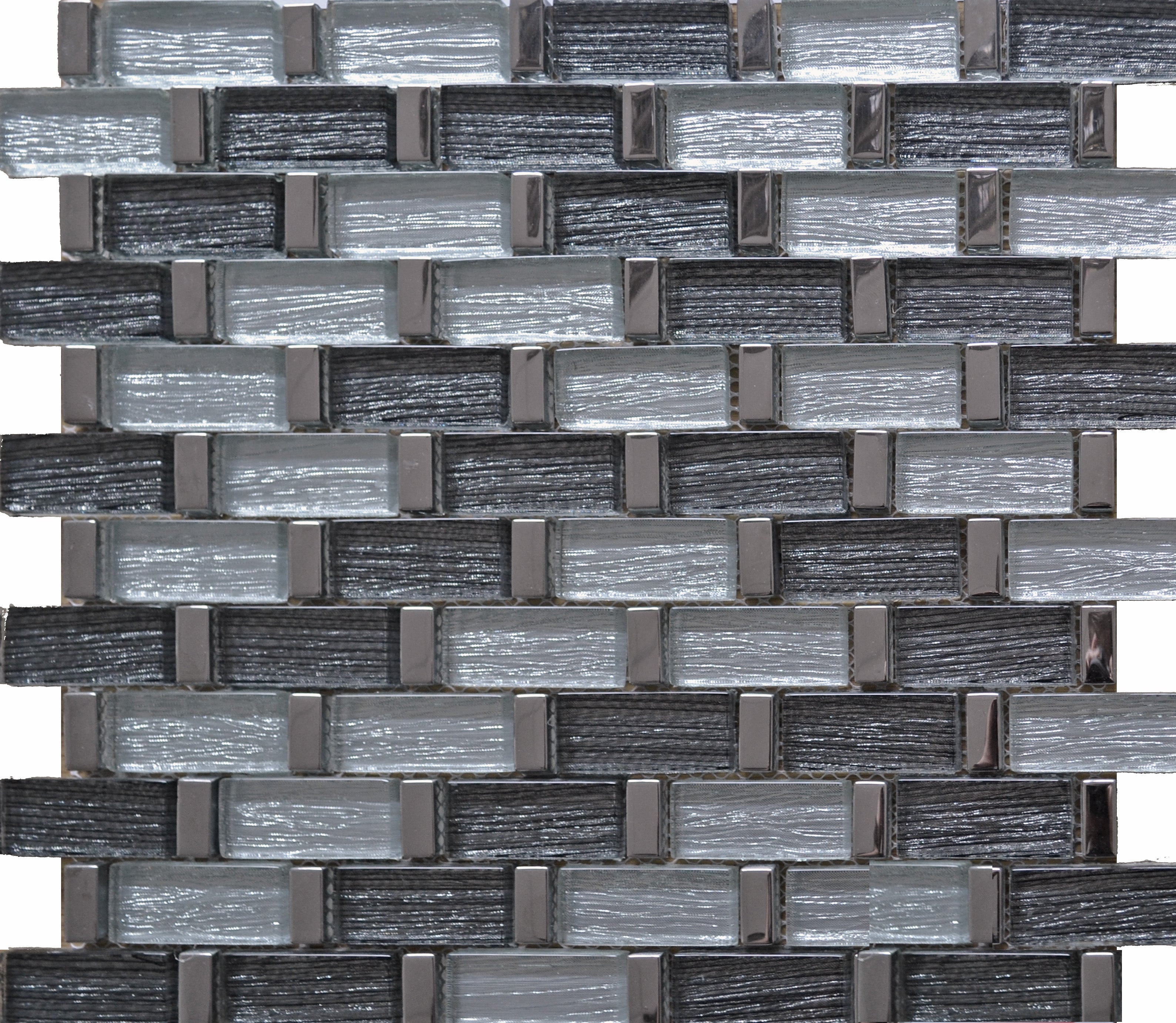 Cascade Pewter Metal Glass Polished 30x30cm