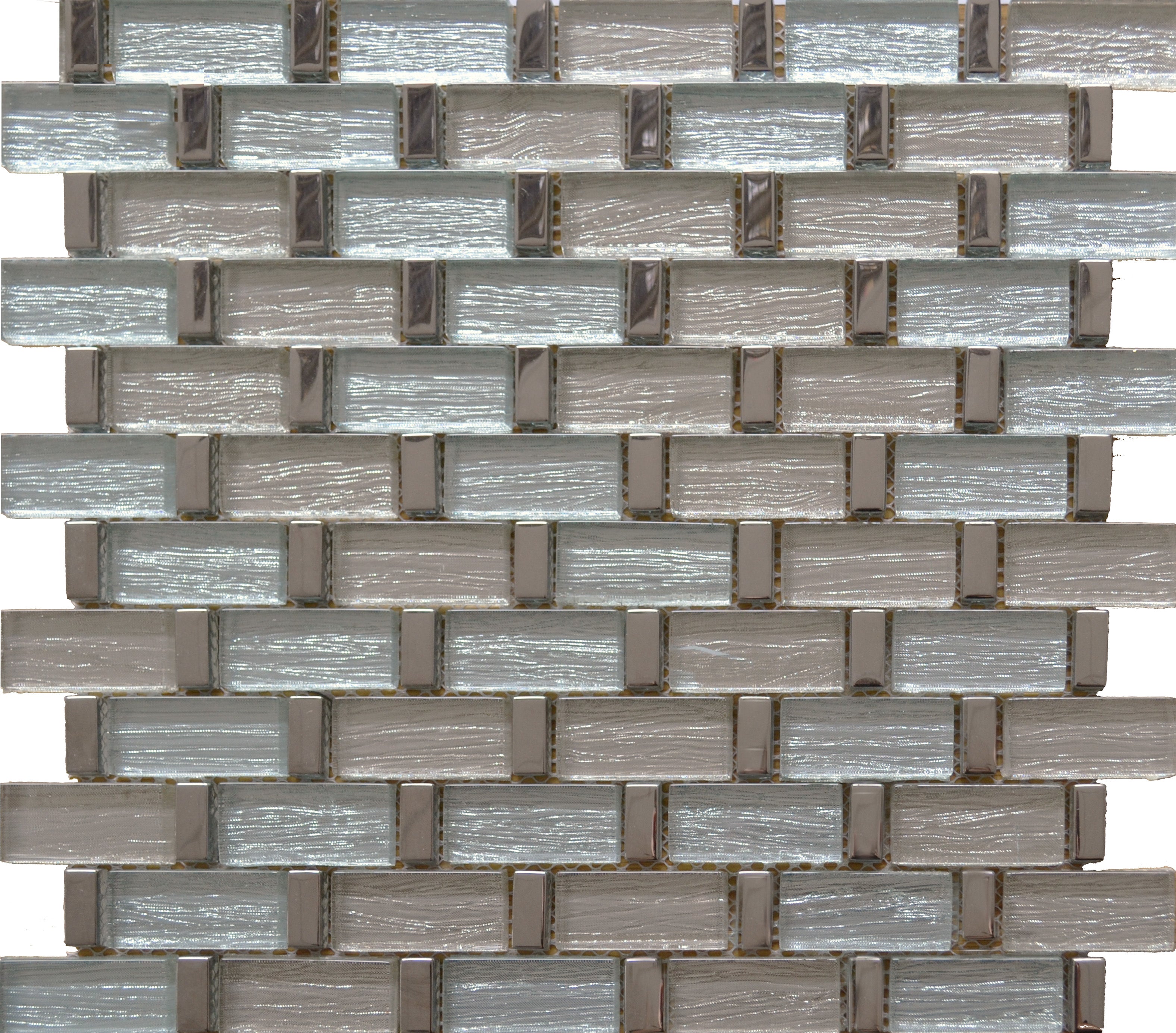 Cascade Silver Metal Glass Polished 30x30cm
