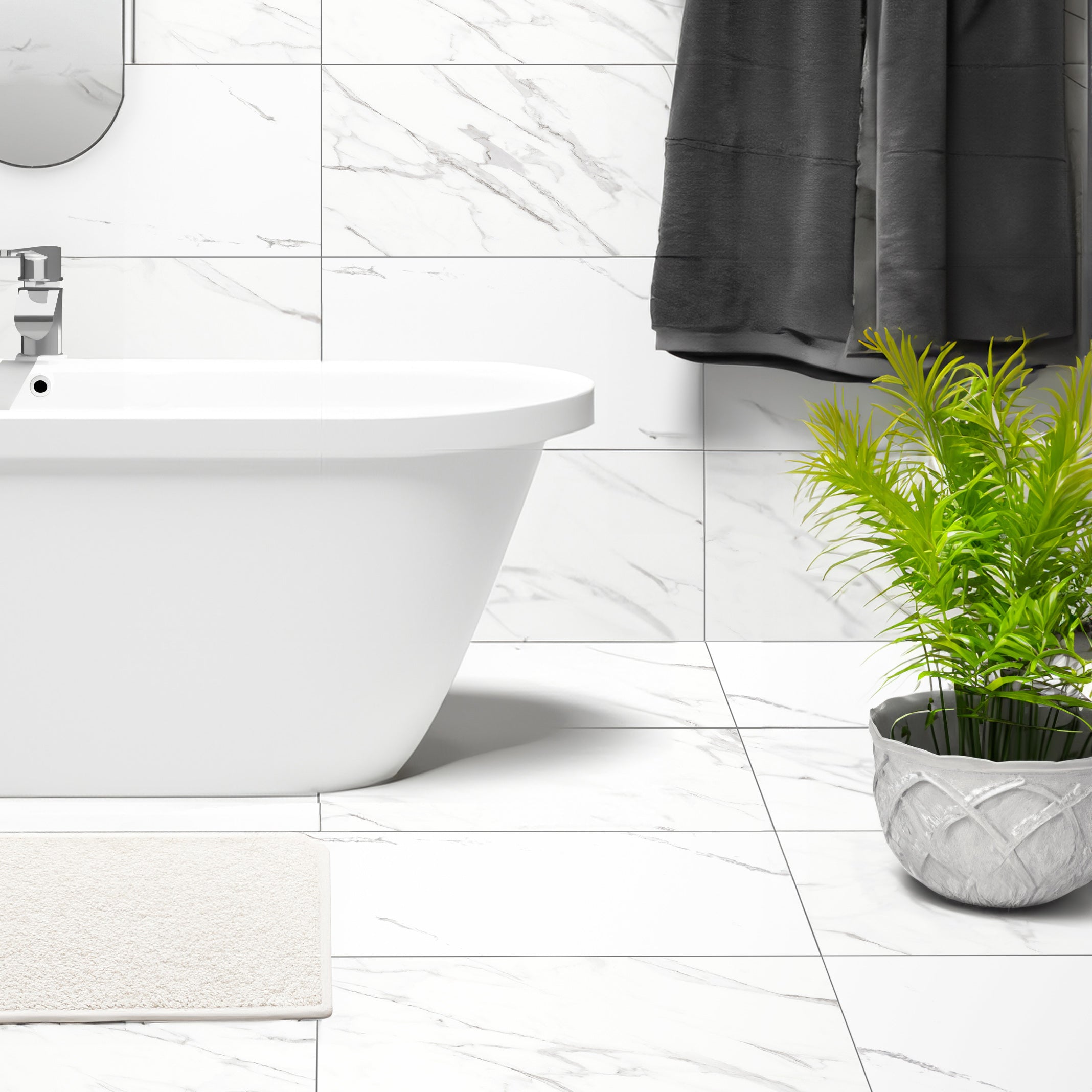 Classic Carrara White Porcelain Matt 60x60cm