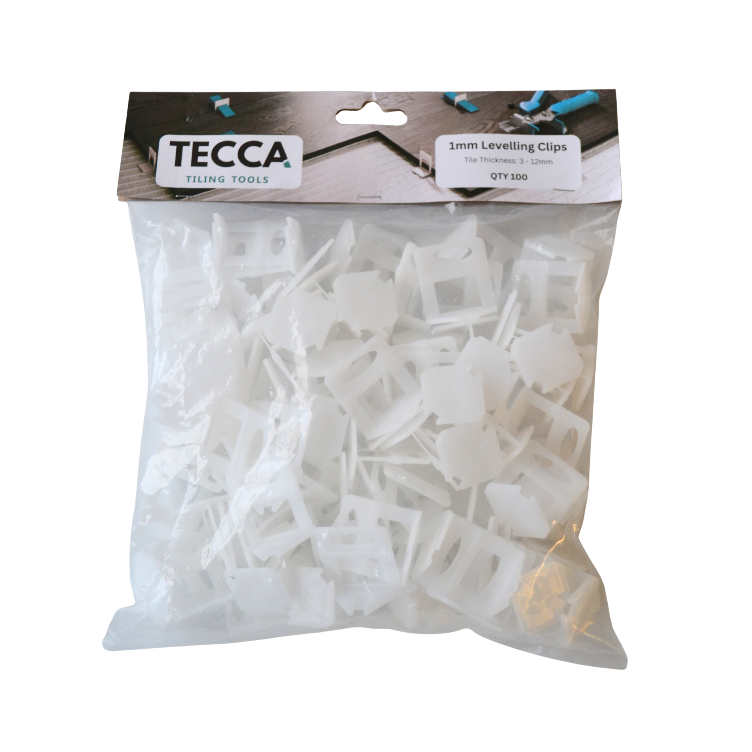 1mm Tile Levelling Clips – For Precise Tile Alignment (100 Pack)