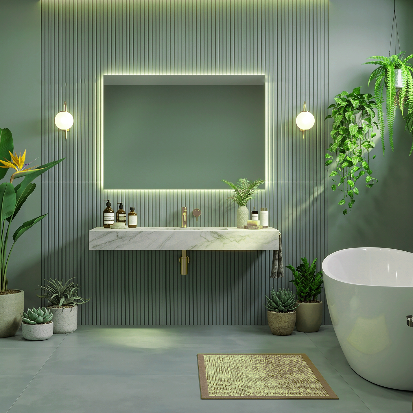 Concept Green Lines Large Formnat Porcelain Tile 60x120cm