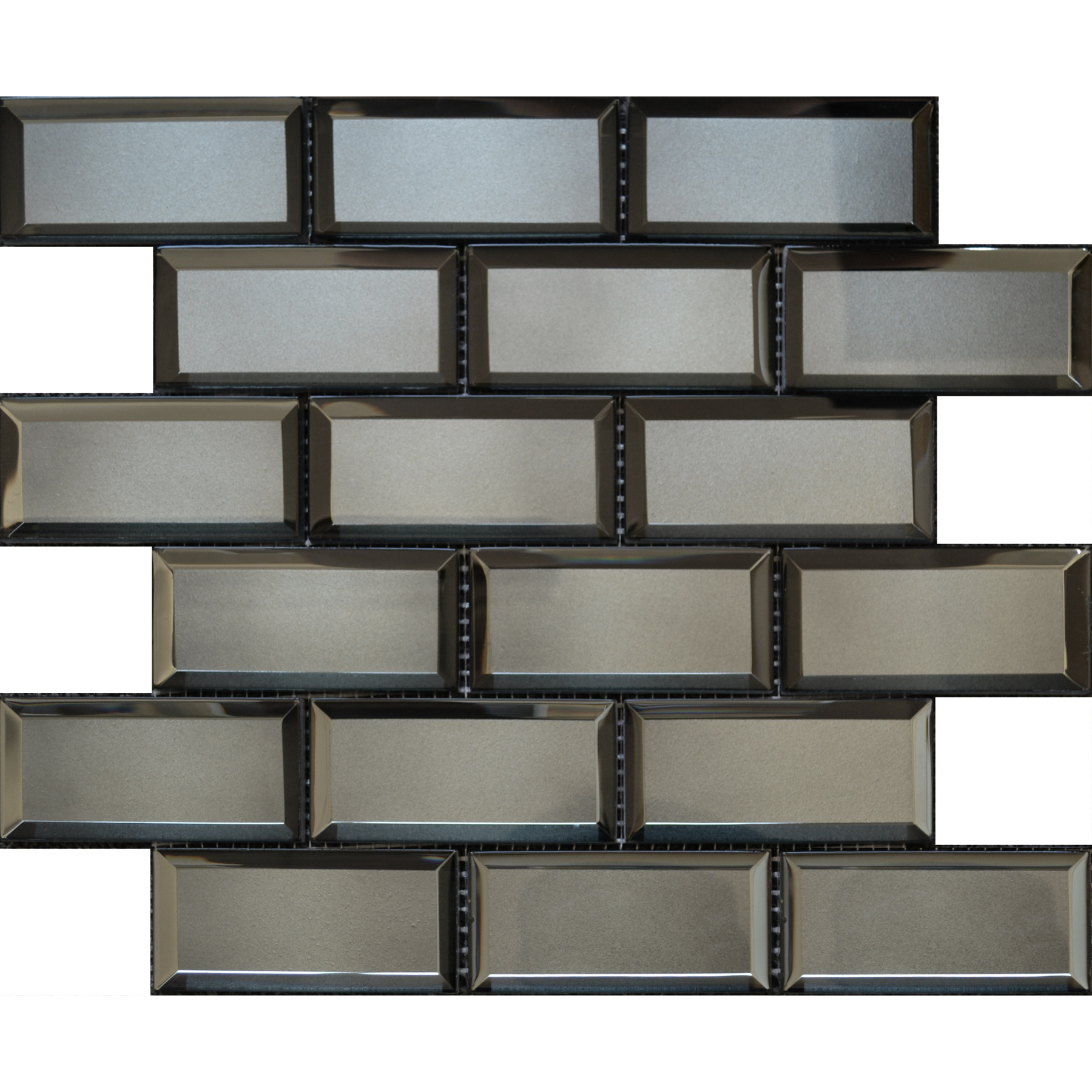 Prisium Dark Grey Glass Polished Mosaic