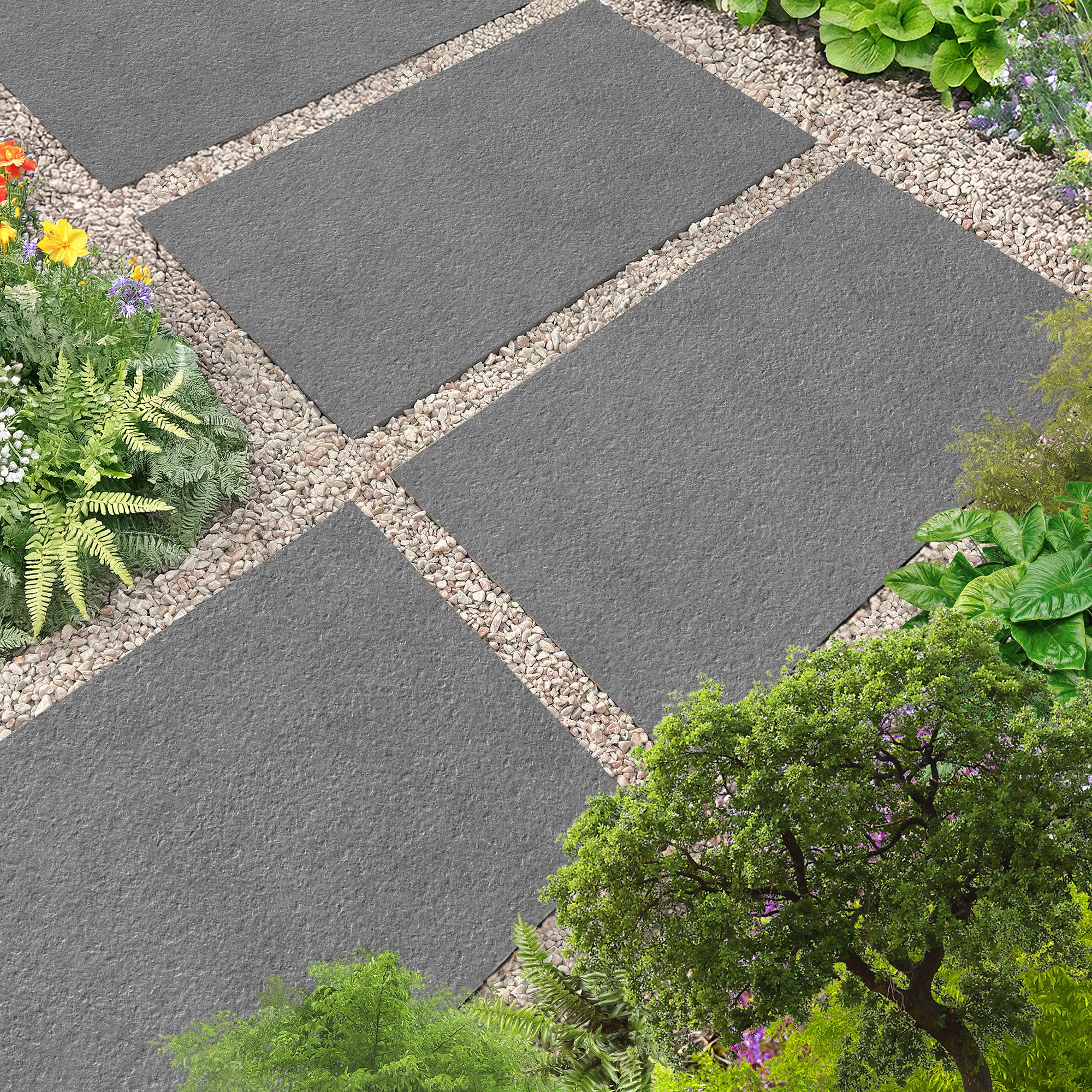 Dolomite Gris Grey Porcelain Textured Patio Tile 45x90cm 2cm