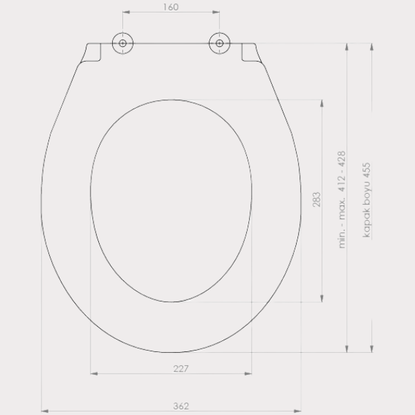 White Duroplast Toilet Seat with Metal Hinges