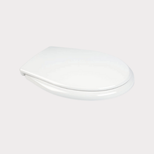 White Duroplast Toilet Seat with Metal Hinges