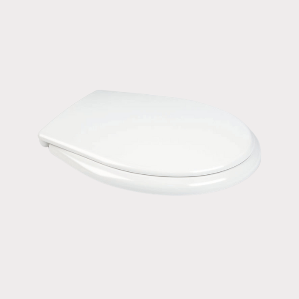 White Duroplast Toilet Seat with Metal Hinges