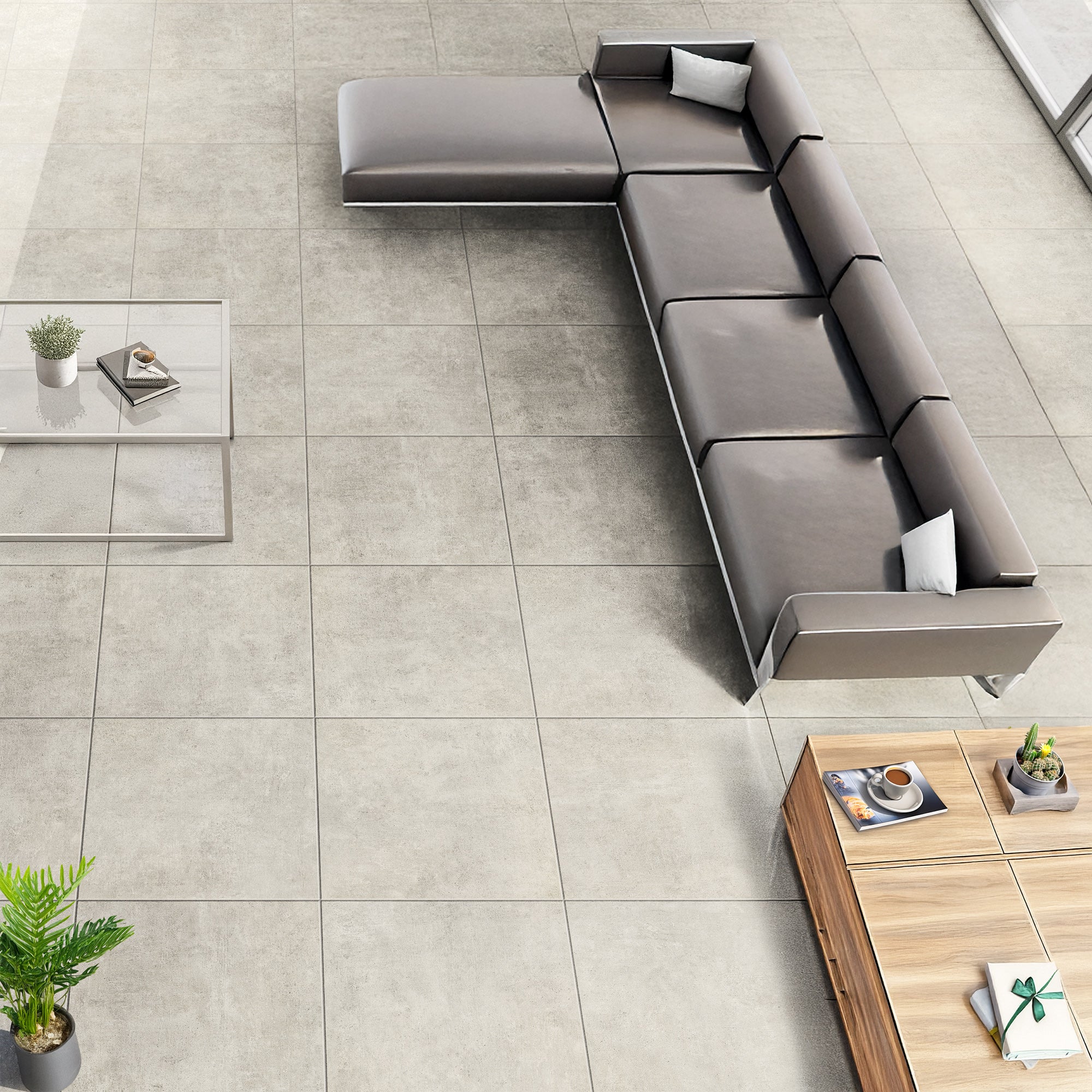 Ecuador Sabbia Ivory Large Format Porcelain Tile 80.2x80.2cm