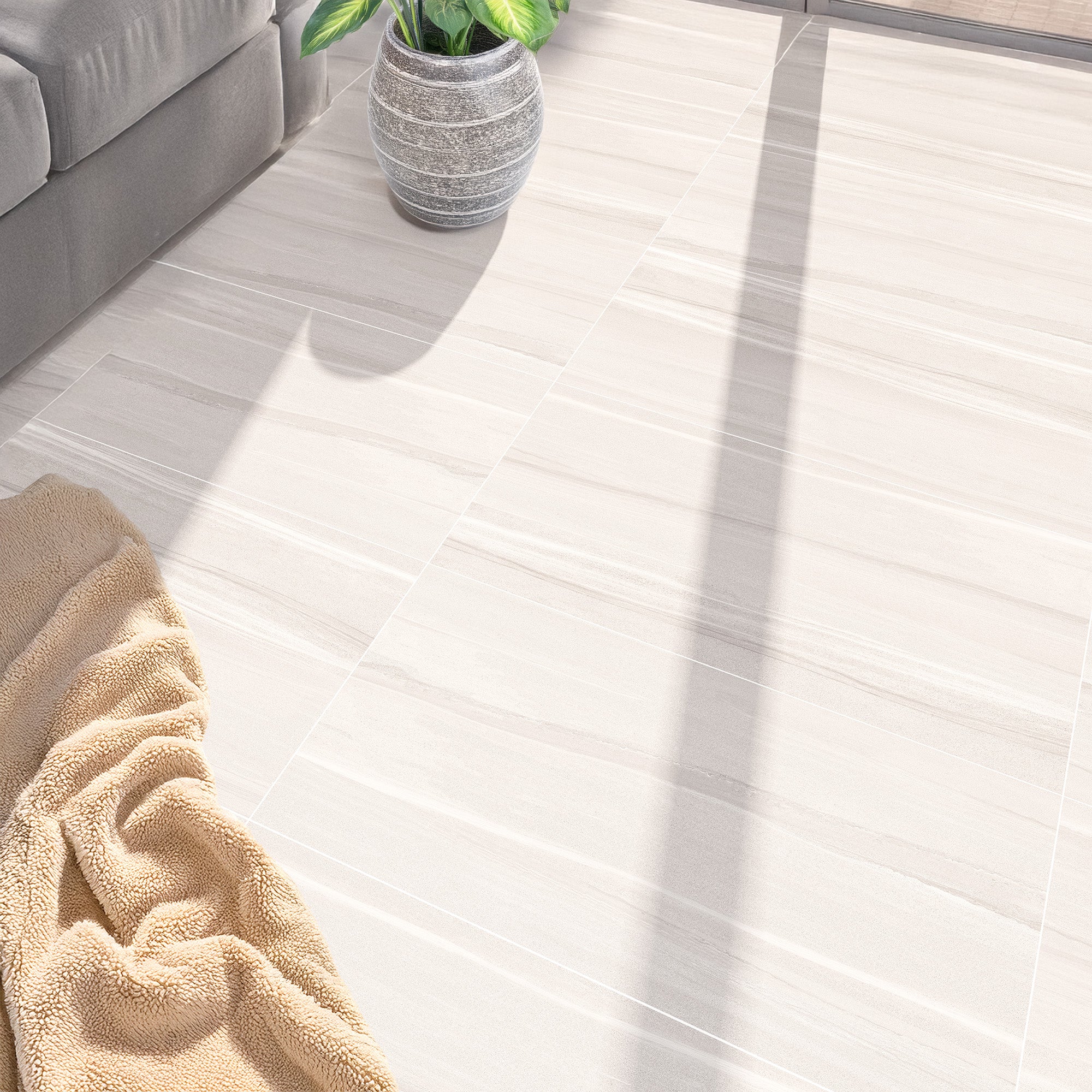 Edenbridge Matt White Marble Effect Porcelain 30x60cm