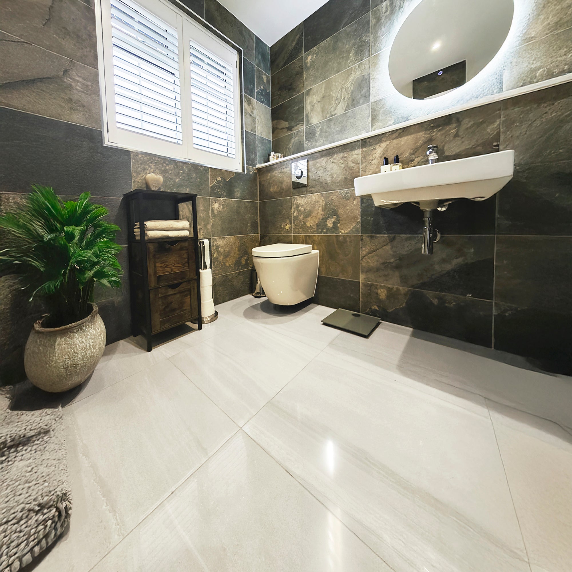 Edenbridge White Marble Effect Porcelain Polished 60x60cm