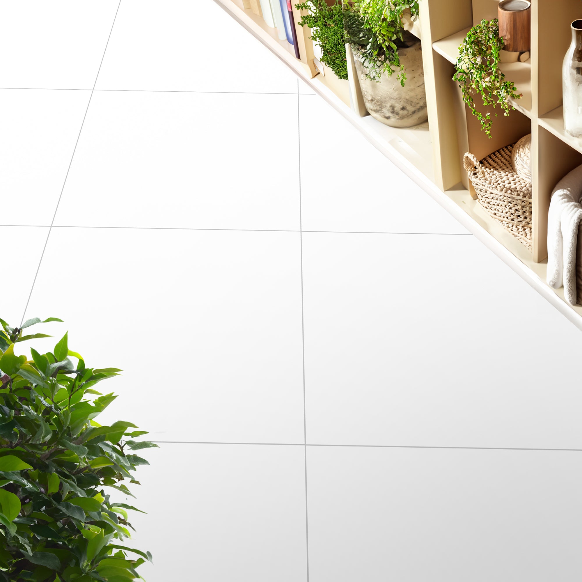Esta White Porcelain Matt Rectified Tile 60x60cm