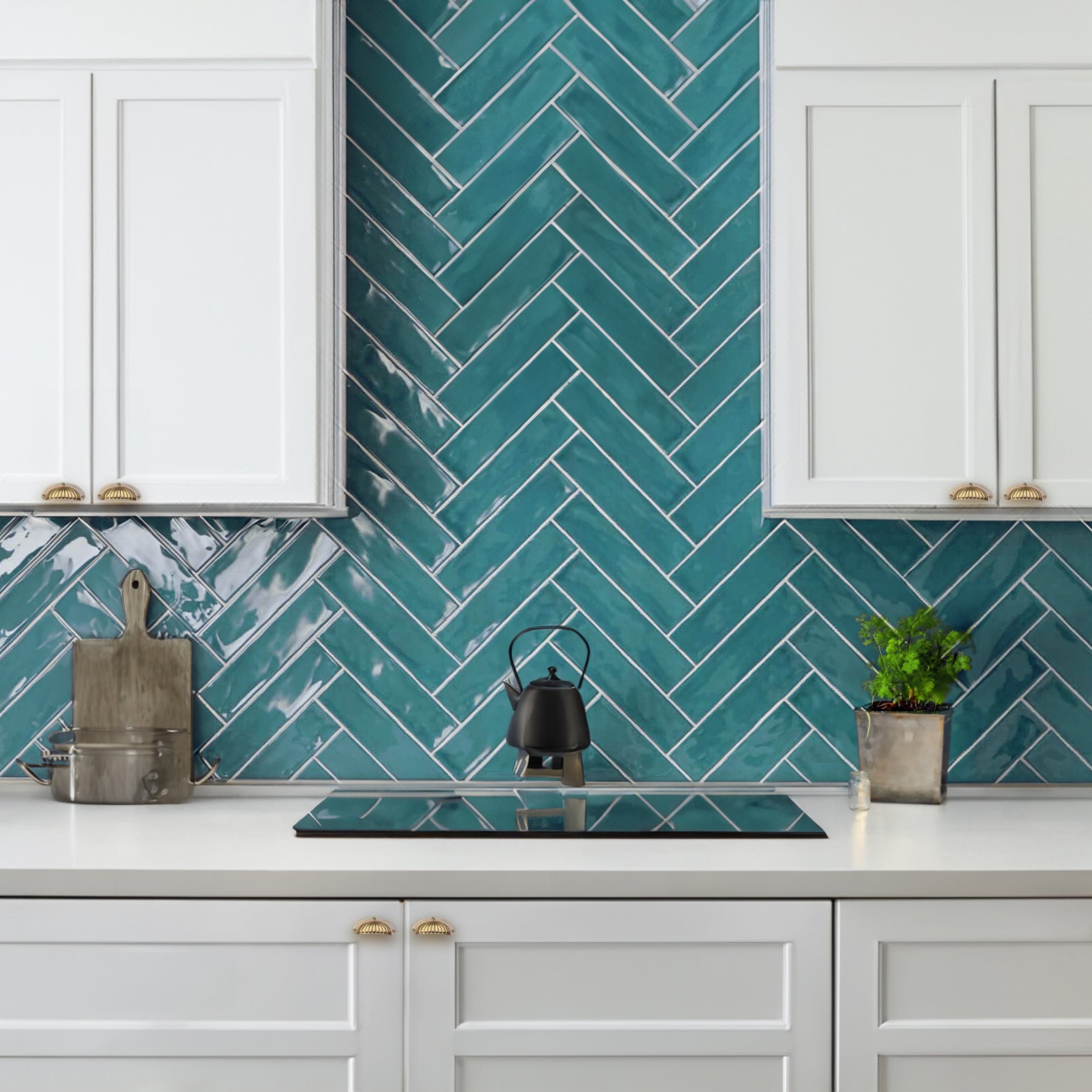 Florida Bondi Green Blue Ceramic Gloss Wall Tile 7.5x30cm