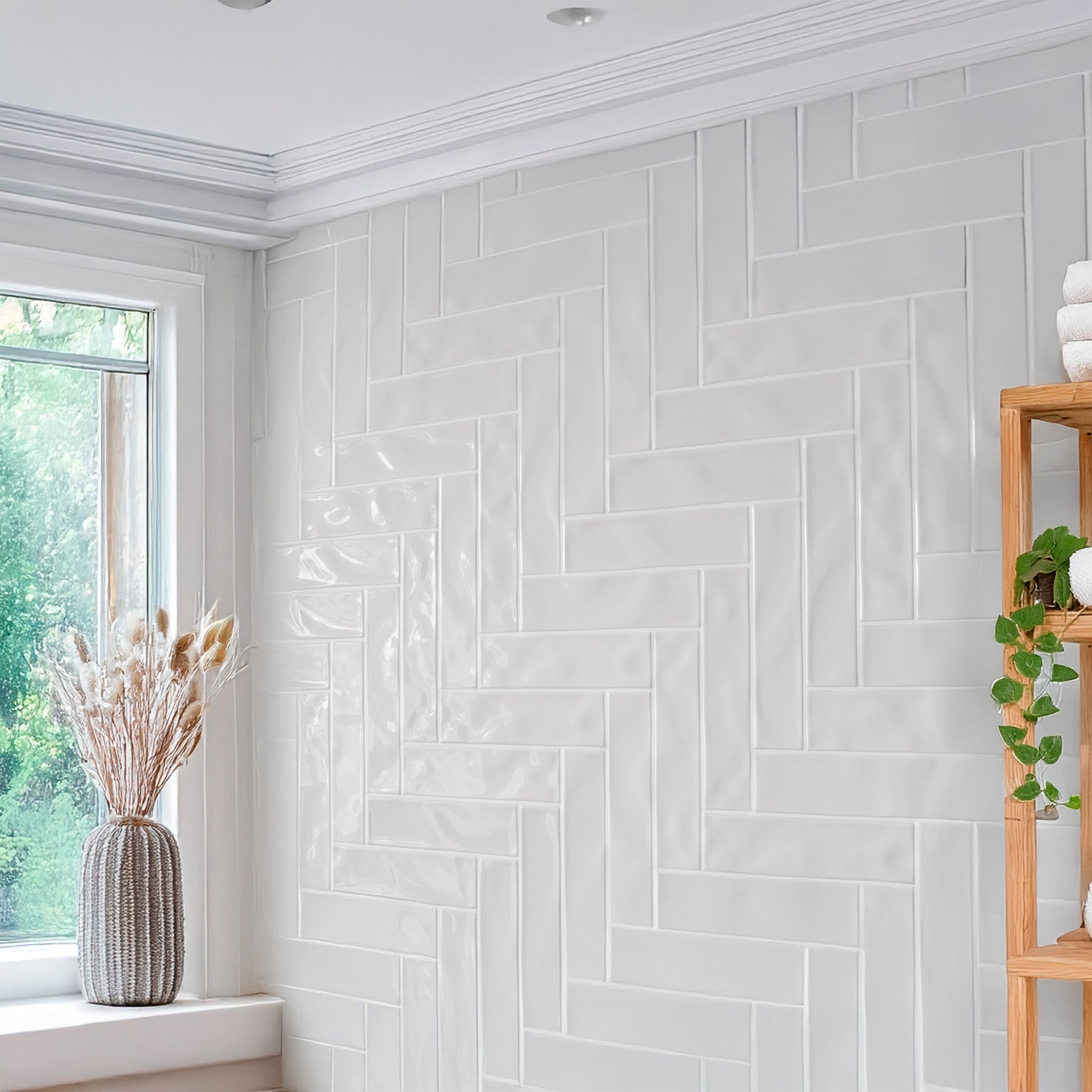 Florida Neutro Off White Ceramic Gloss Wall Tile 7.5x30cm