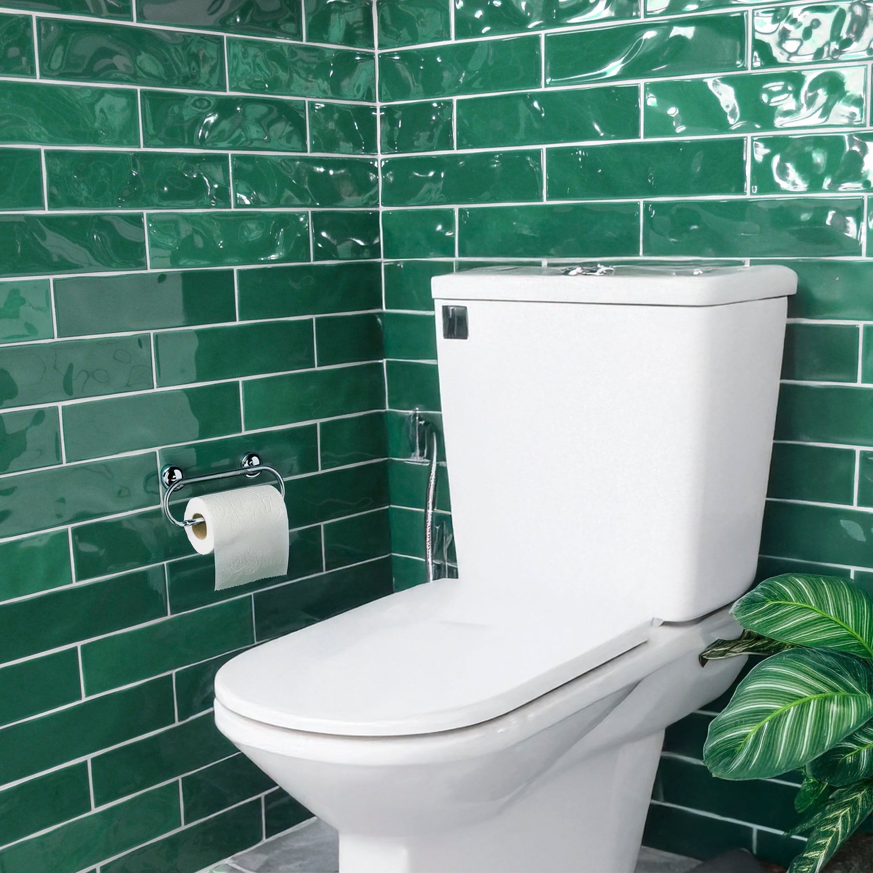 Florida Verde Green Ceramic Gloss Wavy Wall Tile 7.5x30cm