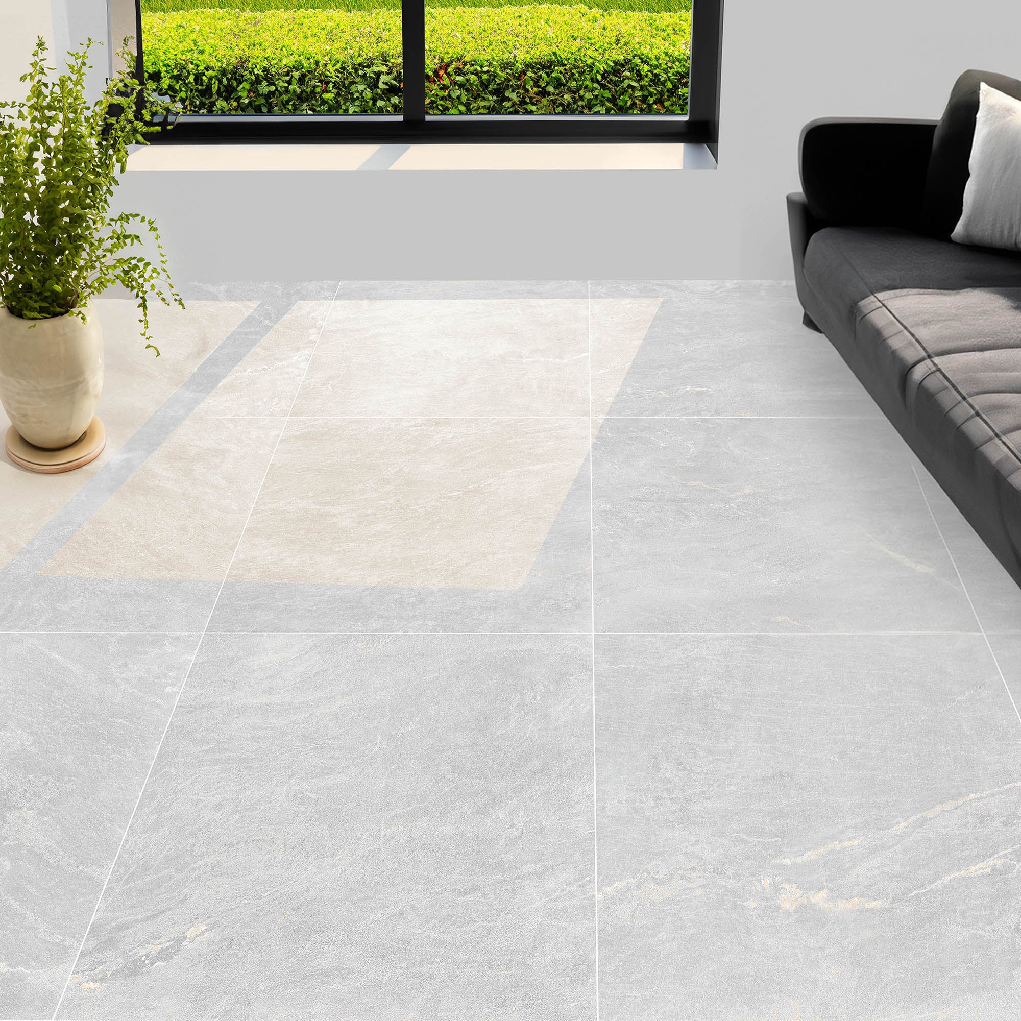Florin Silver Slip Resistant Porcelain Textured Tile 60x60cm